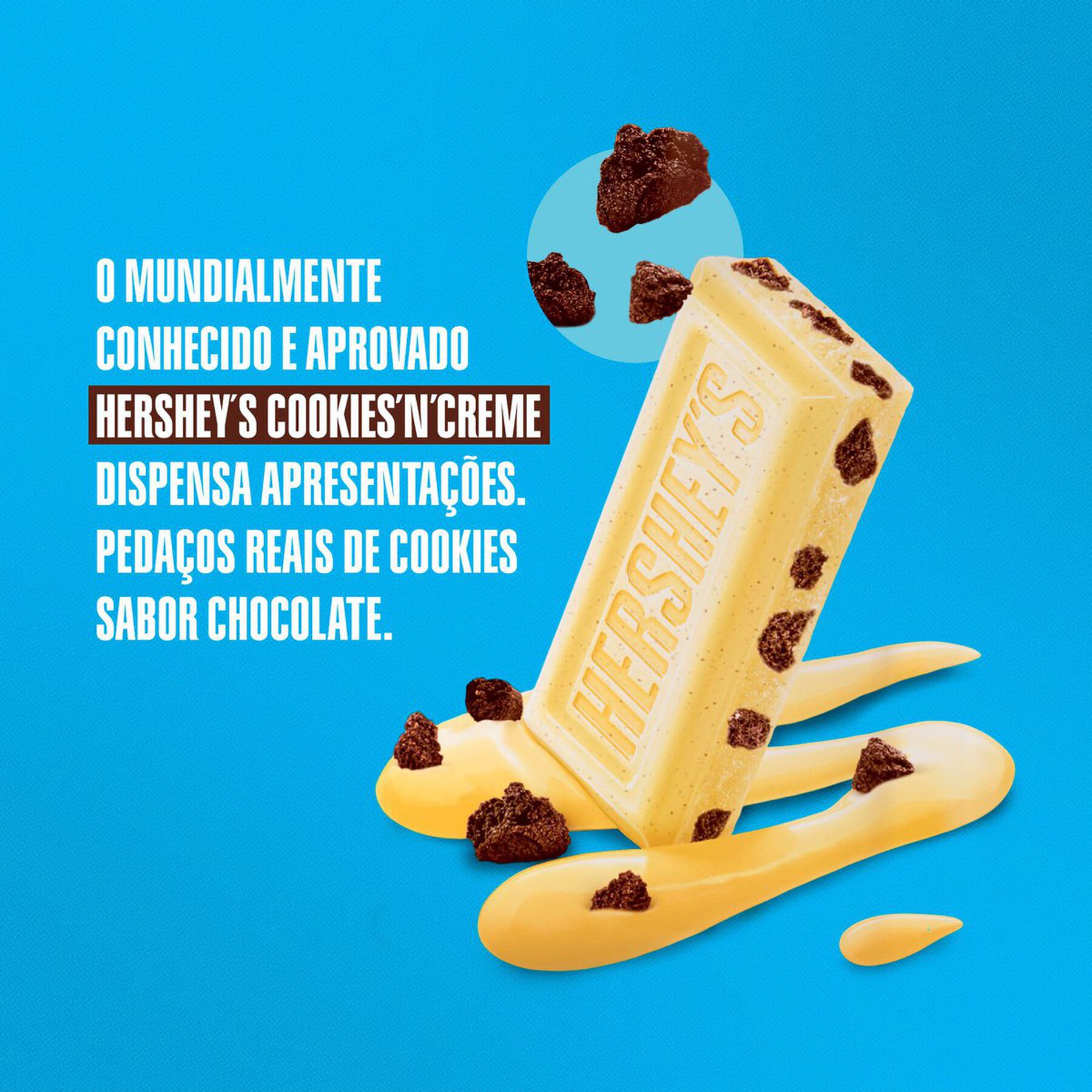 Barra de Chocolate Branco Cookies 'N' Creme Hershey's Pacote 77g