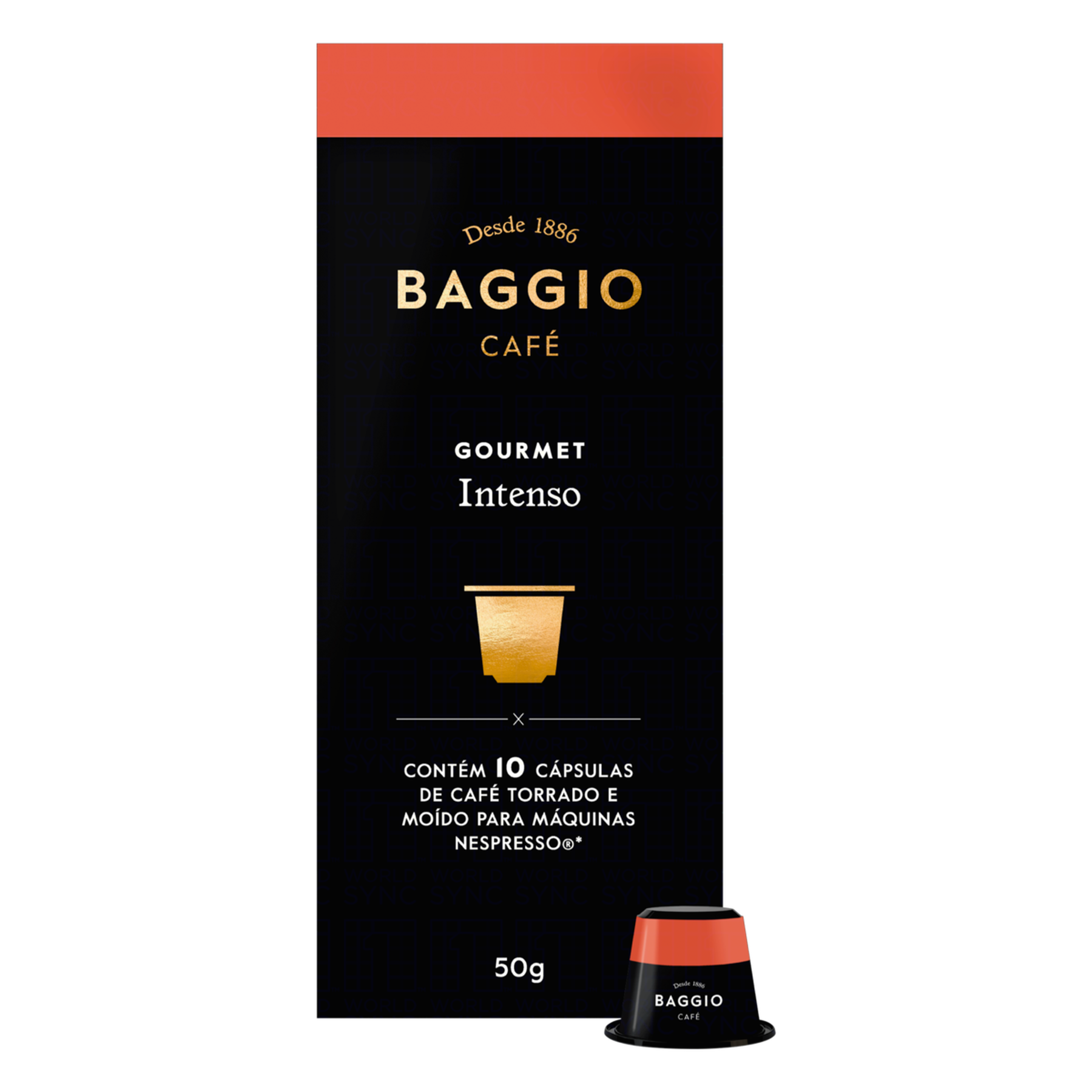 Caf&eacute; em C&aacute;psula Torrado e Mo&iacute;do Intenso Baggio Gourmet Caixa 50g 10 C&aacute;psulas Nespresso