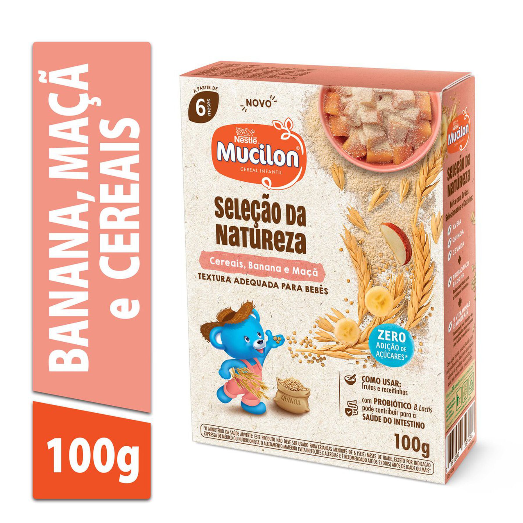 Cereal MUCILON Quinoa, Banana e Maçã 100g