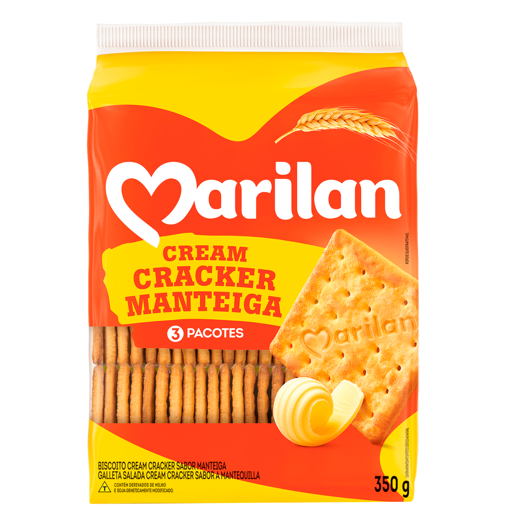 Biscoito Cream Cracker Manteiga Marilan Pacote 350g