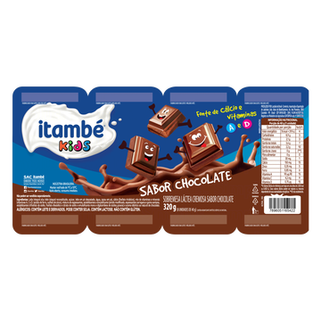 Sobremesa Láctea Chocolate Itambé Kids Bandeja 320g 8 Unidades
