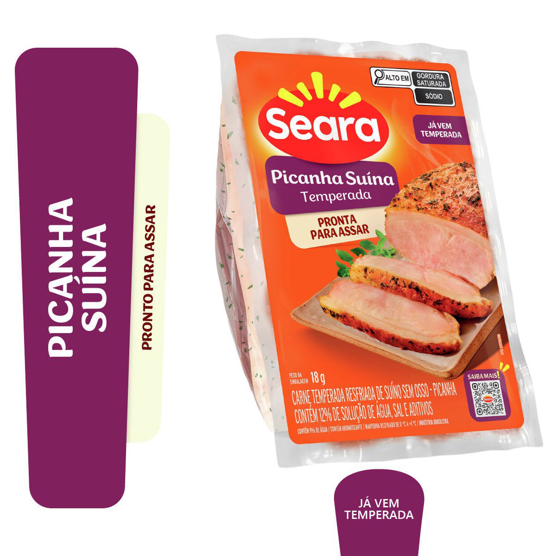 Carne Temperada Picanha Suína Seara aprox. 800g