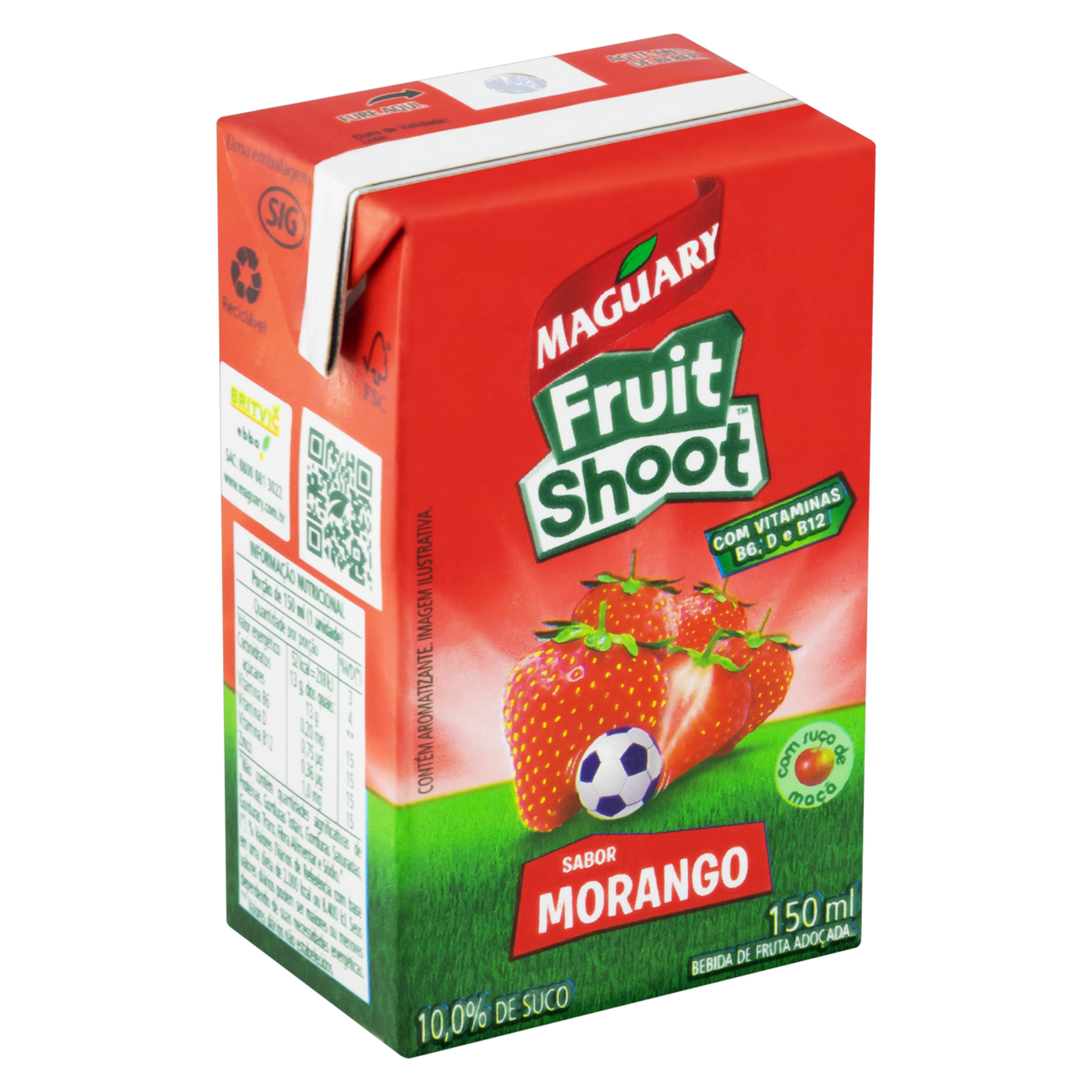 Bebida Adoçada Morango Fruit Shoot Maguary Caixa 150ml