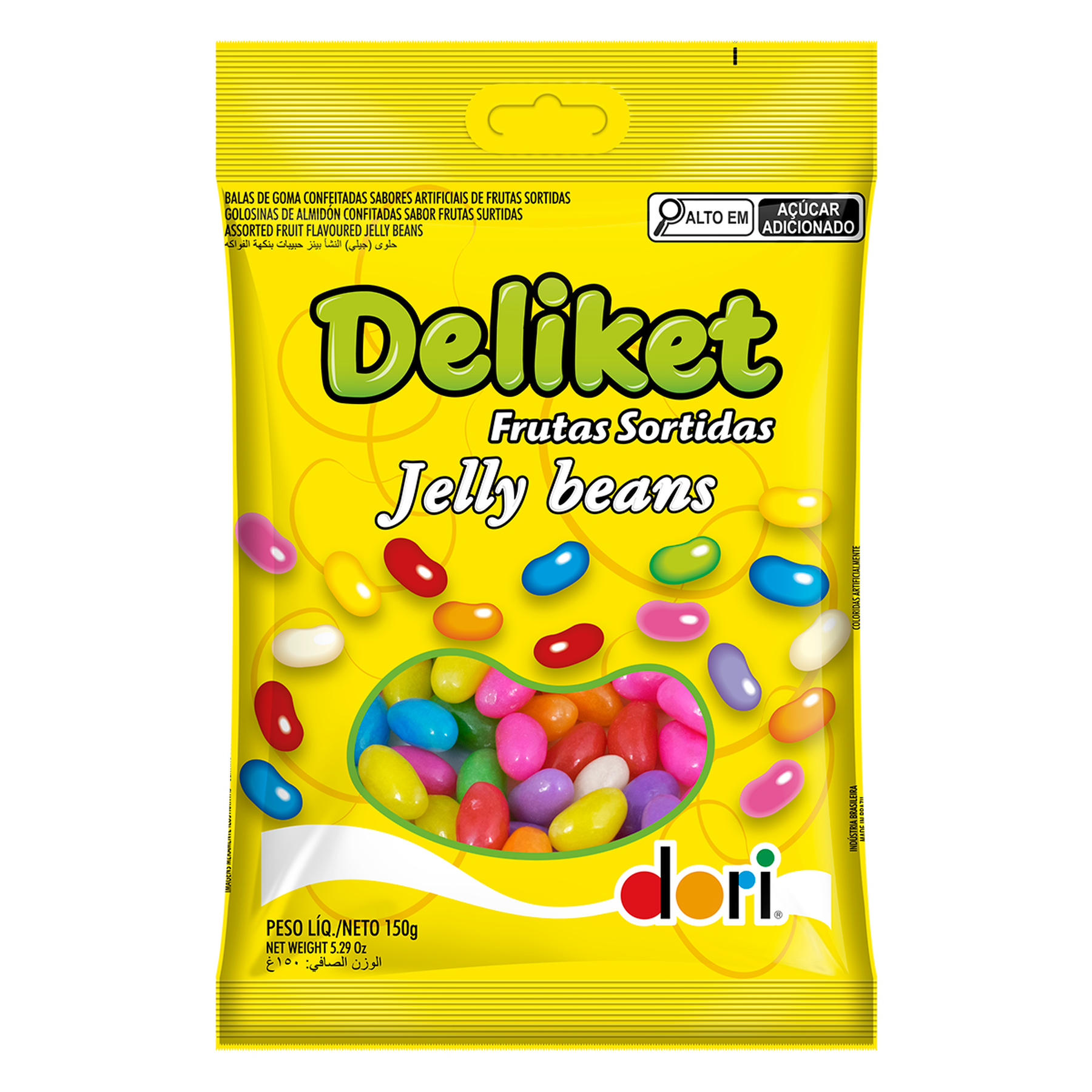 Bala de Goma Dori Deliket Jelly Beans Pacote 150g
