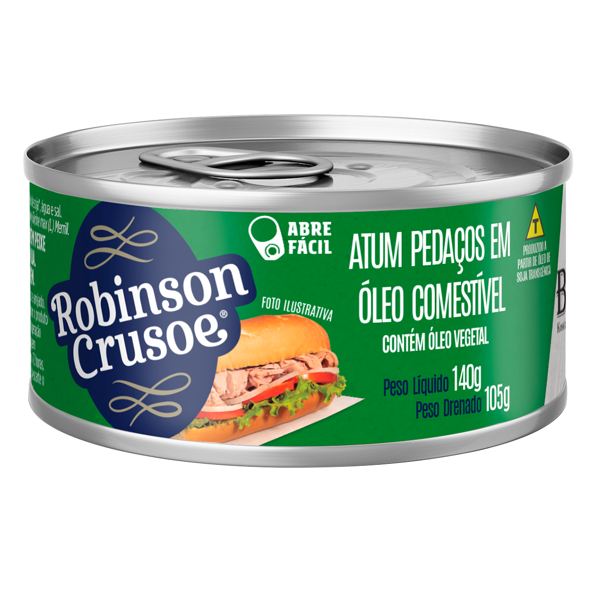 Atum em Peda&ccedil;os em &Oacute;leo Robinson Crusoe Lata 105g