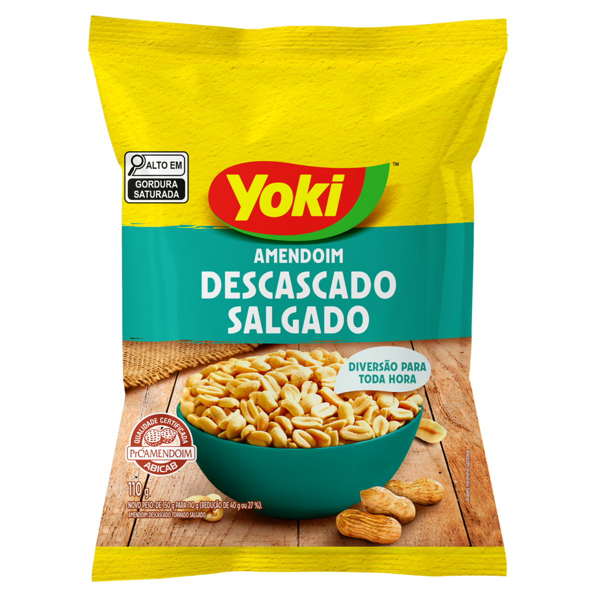 Amendoim Descascado Salgado Yoki Pacote 110g
