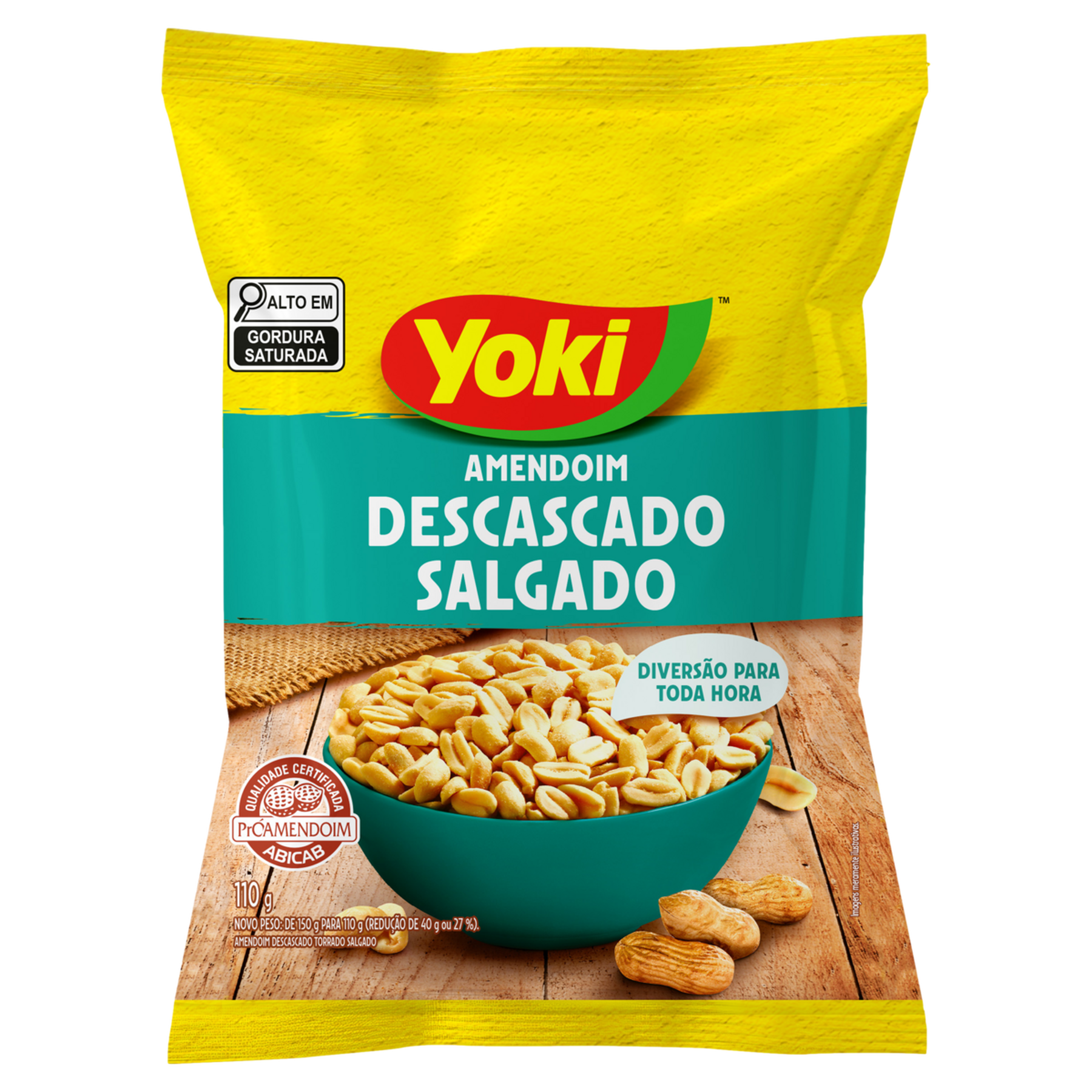 Amendoim Descascado Salgado Yoki Pacote 110g