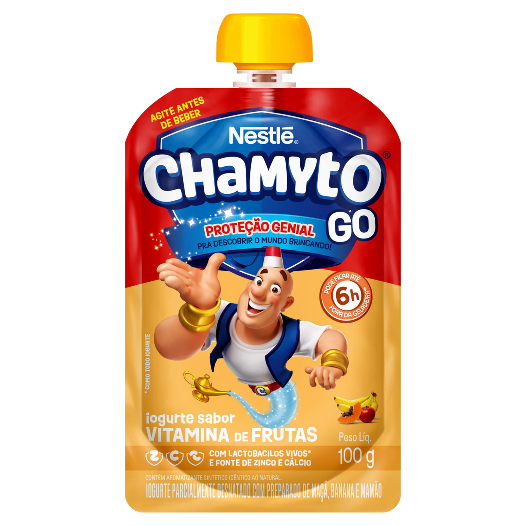 Iogurte Parcialmente Desnatado Vitamina de Frutas Nestlé Chamyto Go Squeeze 100g