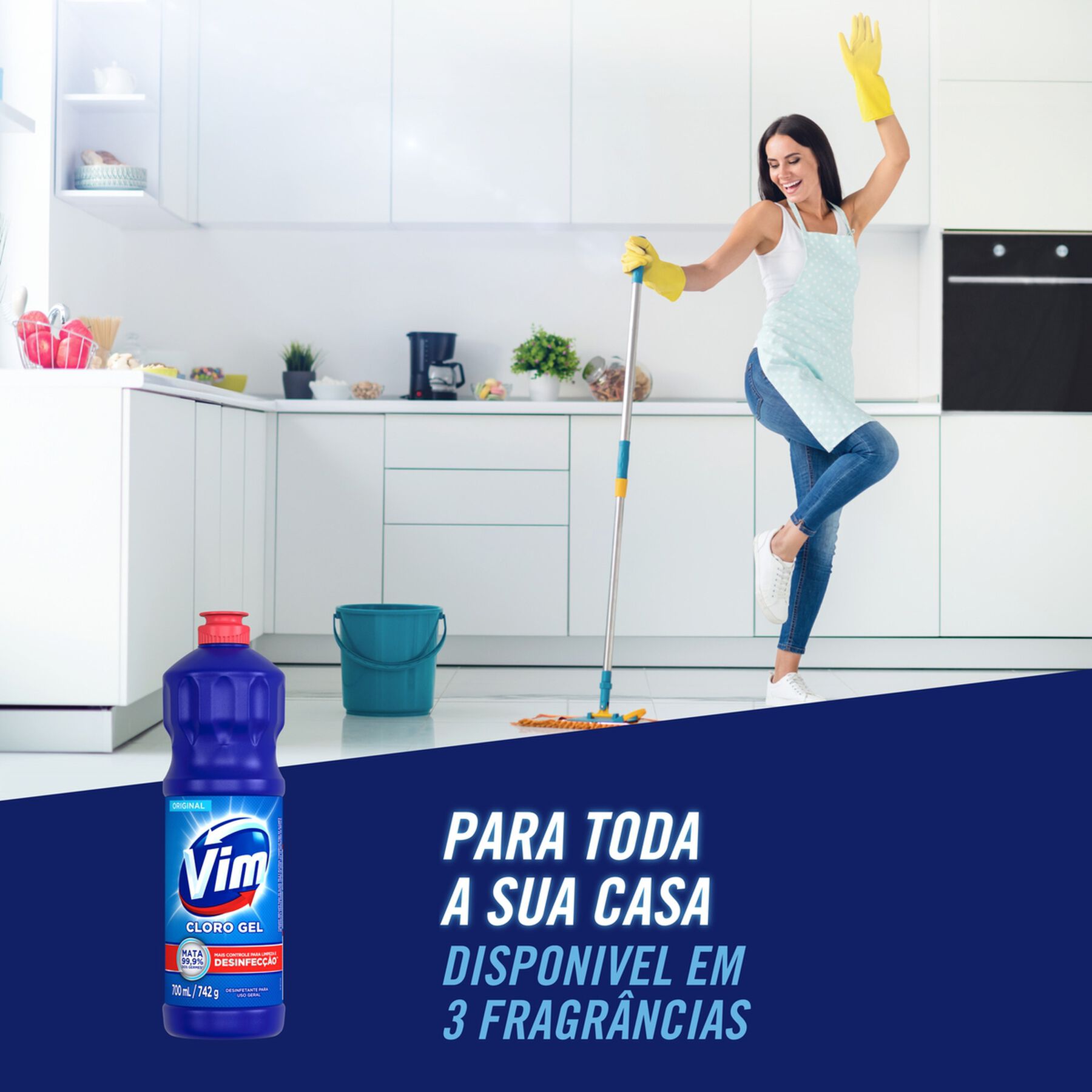 Desinfetante Multiuso Cloro Gel Original Vim Frasco 700ml&nbsp;