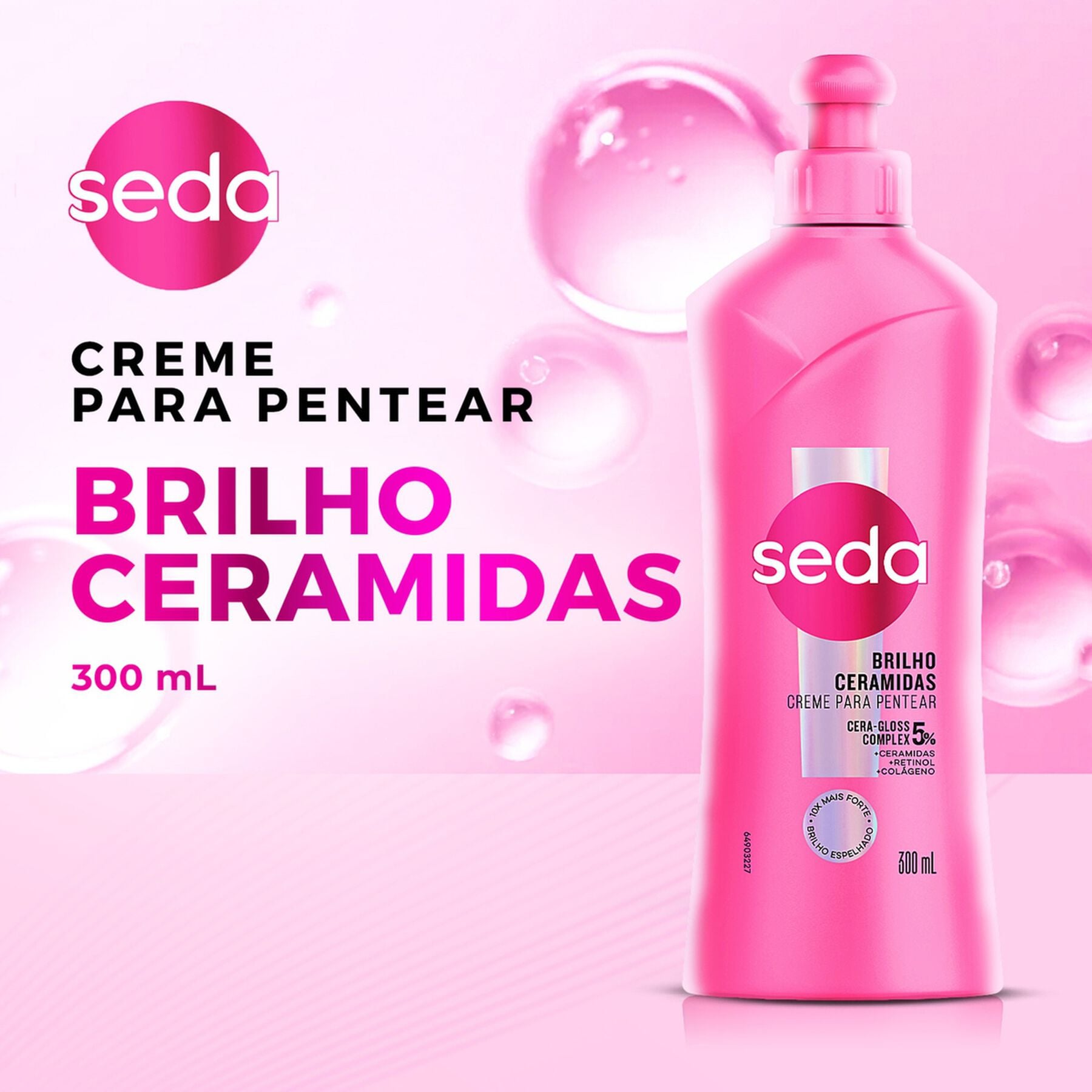 Creme para Pentear Brilho Ceramidas Seda Frasco 300ml