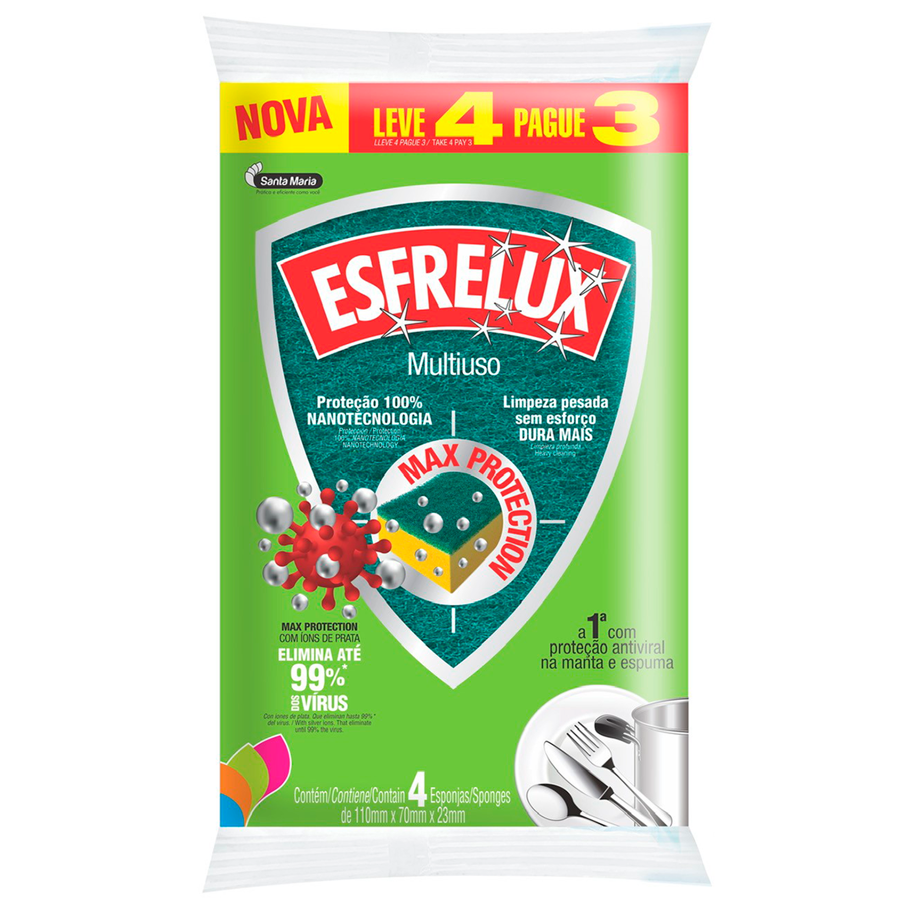 Esponja Esfrelux C/4 Unidades