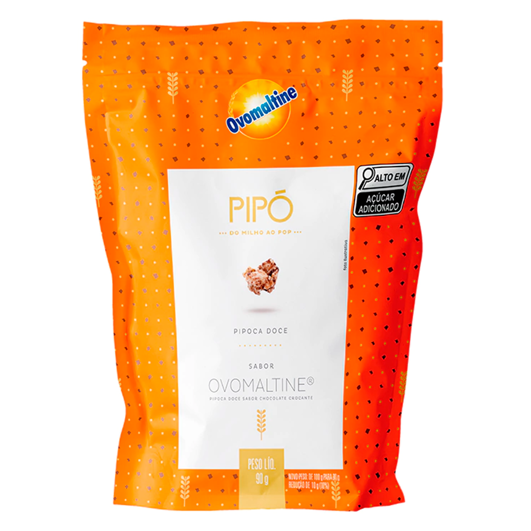 Pipoca Ovomaltine Pip&oacute; Pacote 90g
