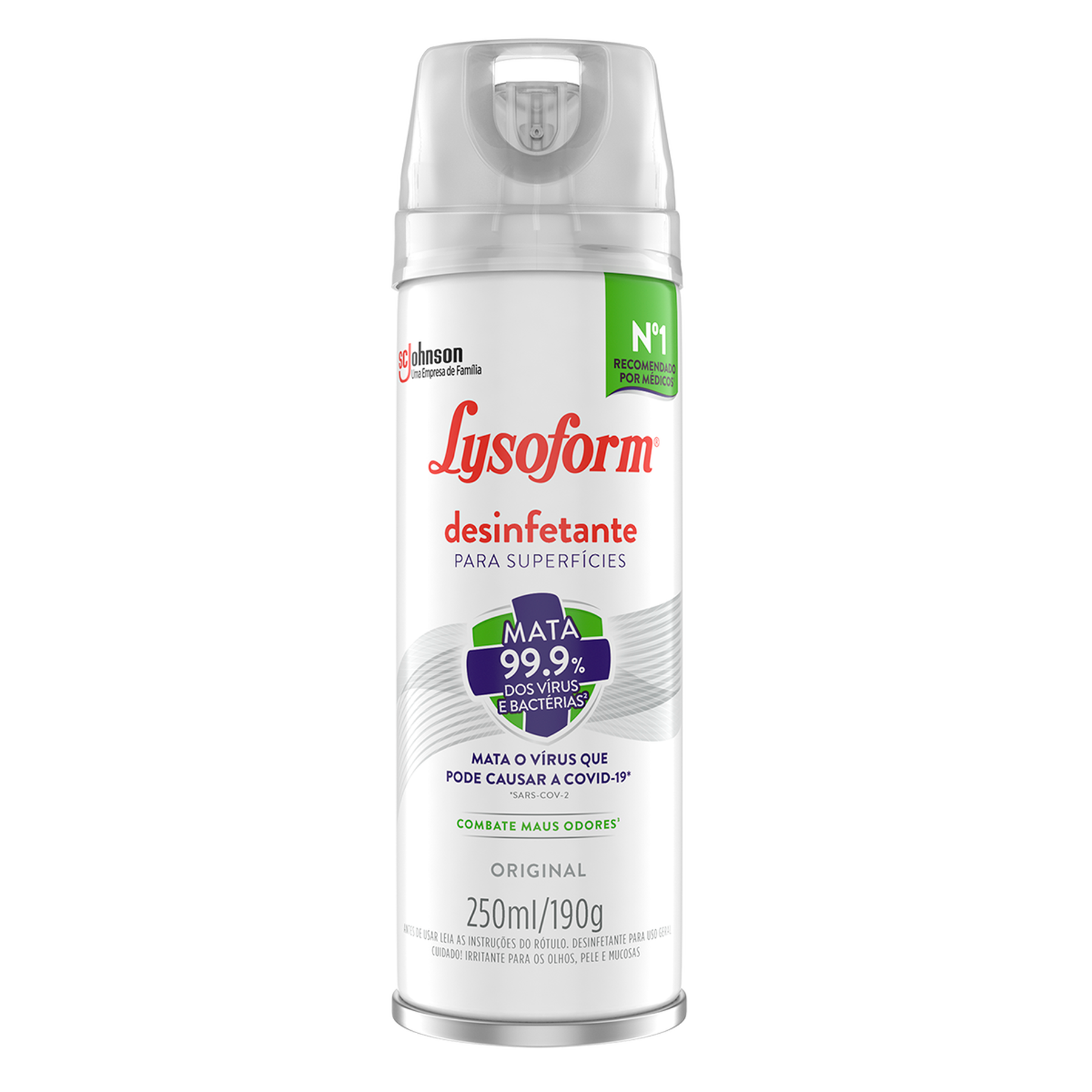 Desinfetante para Superf&iacute;cies Spray Original Lysoform Frasco 250ml