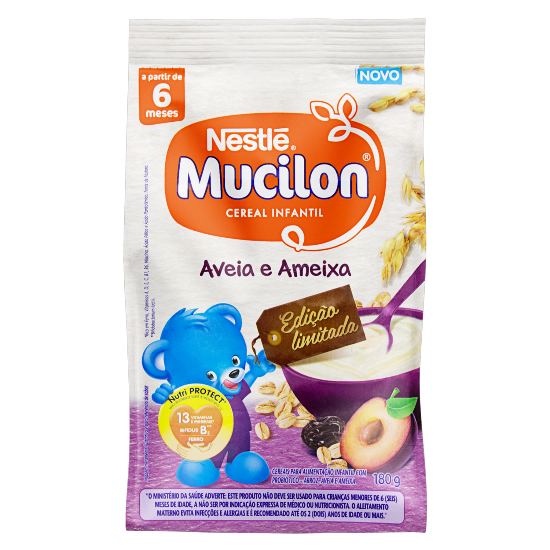 Cereal Infantil Aveia e Ameixa Mucilon Nestlé Pacote 180g