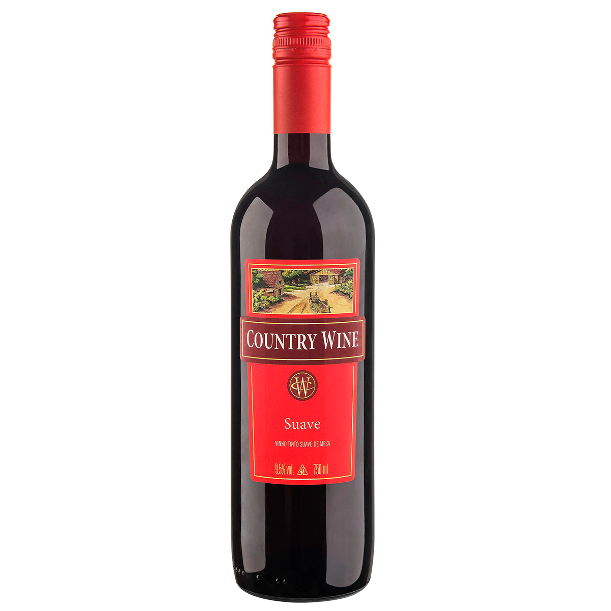Vinho Tinto Suave Country Wine Garrafa 750ml