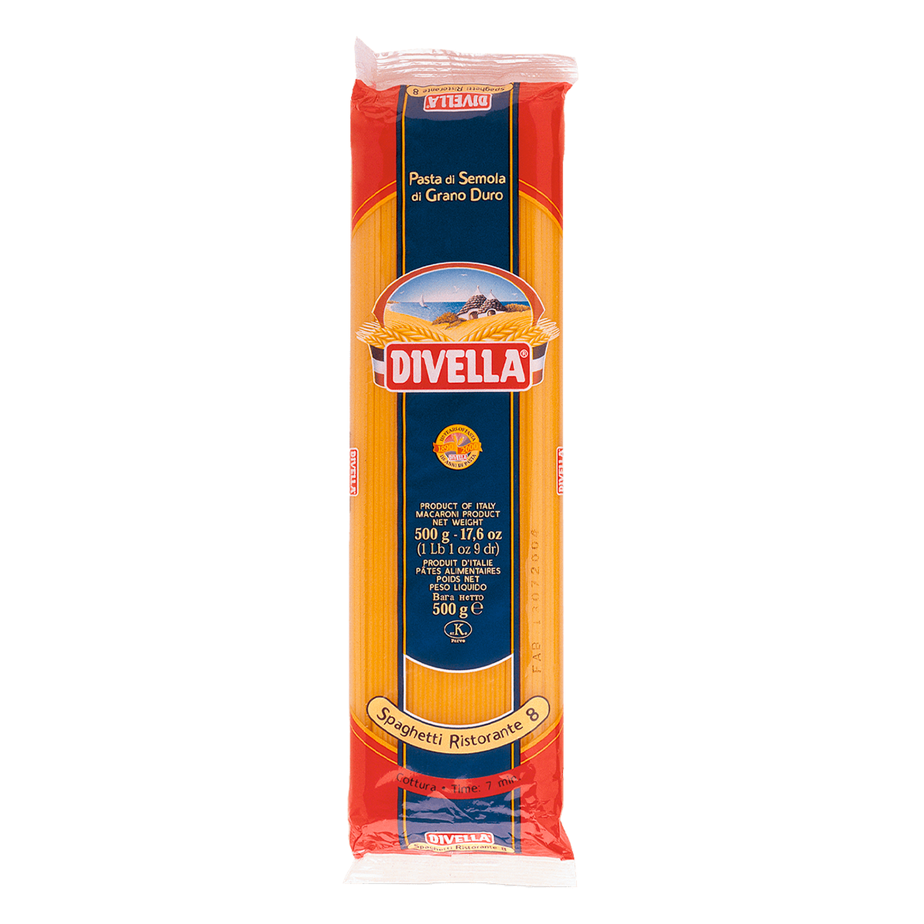 Macarr&atilde;o de S&ecirc;mola Grano Duro Spaghetti Ristorante 8 Divella Pacote 500g