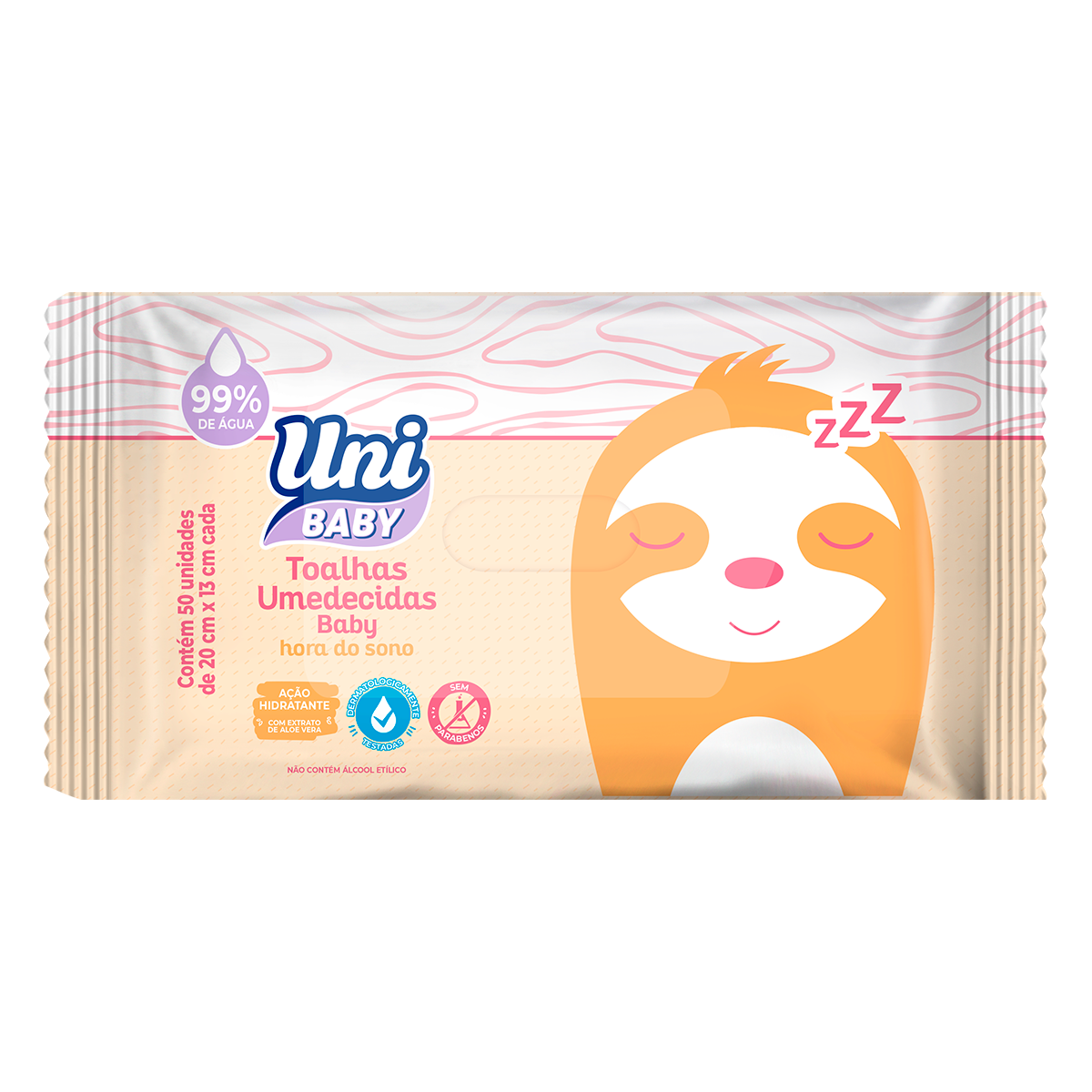 Toalhas Umedecidas Uni Baby Pacote C/50 Unidades