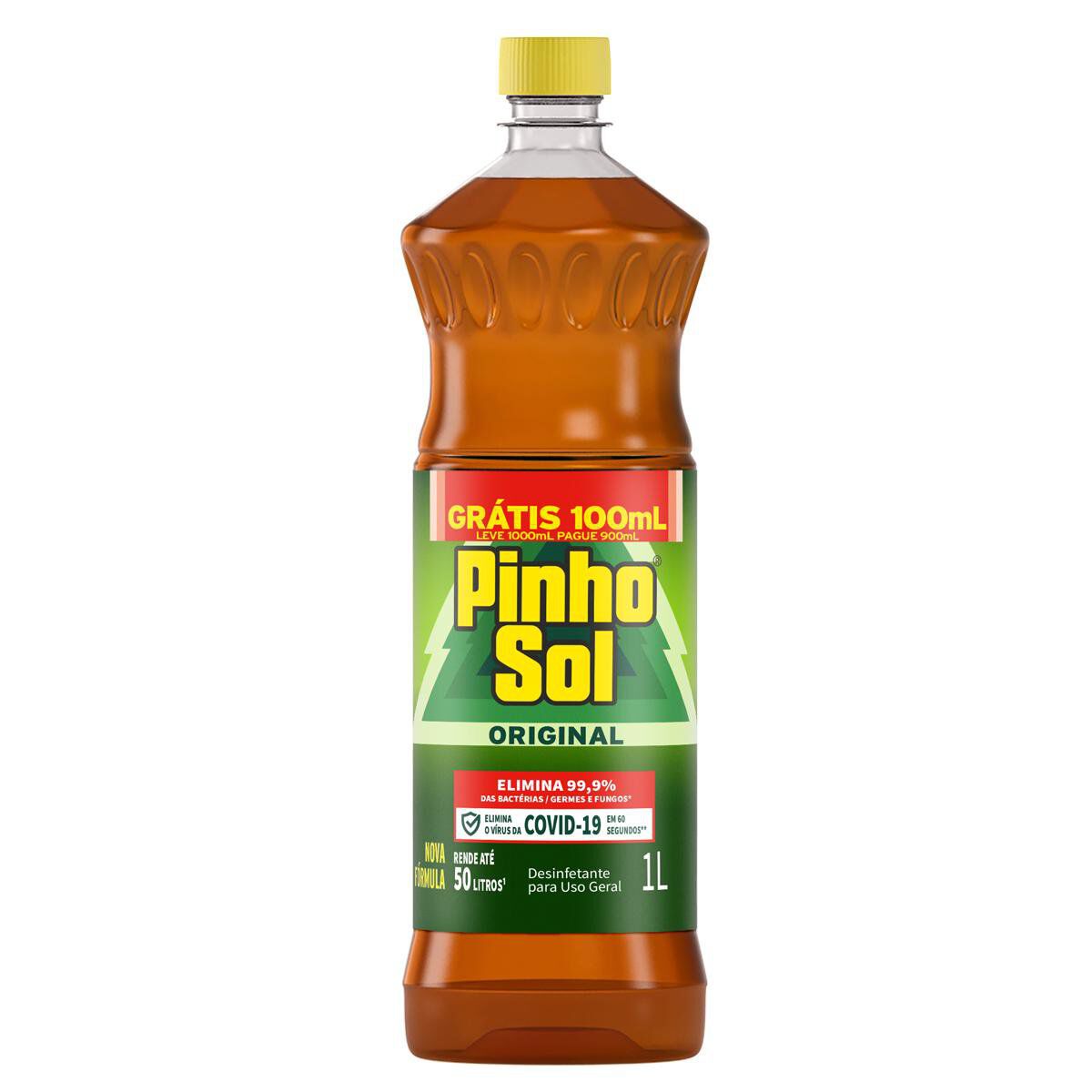 Desinfetante Original Pinho Sol 1l - Embalagem Leve 1000ml Pague 900ml