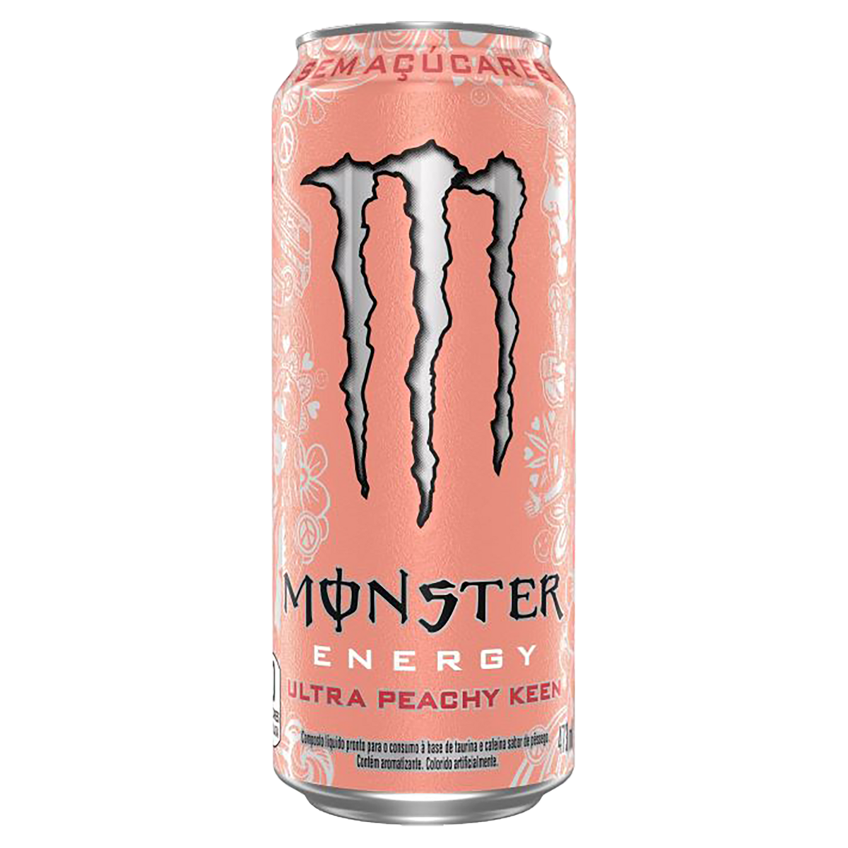 Energ&eacute;tico Ultra Peachy Keen Zero A&ccedil;&uacute;car Monster Lata 473ml