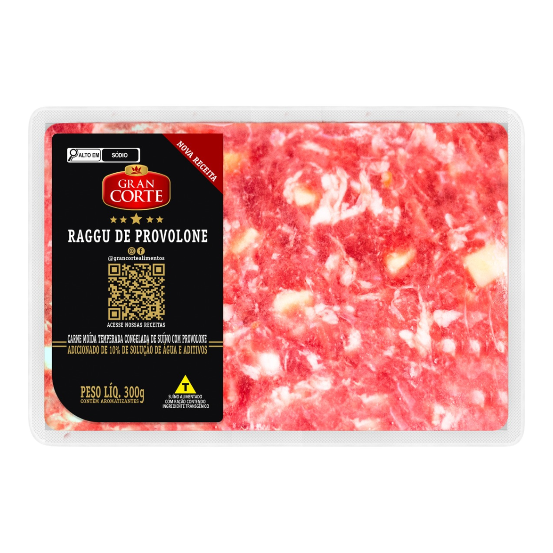 Raggu Su&iacute;no Provolone Congelado Gran Corte Pacote 300g