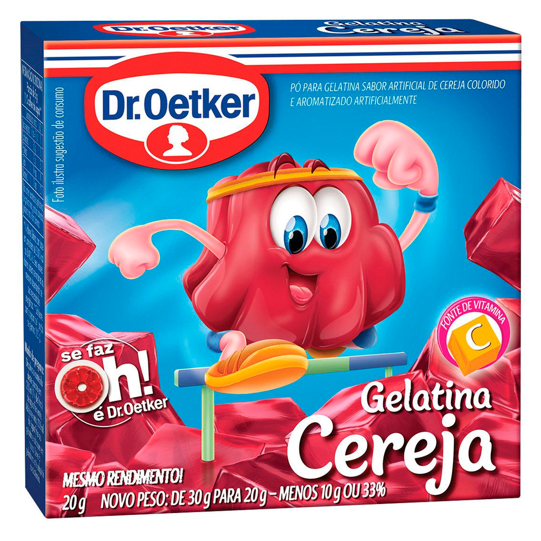 Gelatina em Pó de Cereja Dr. Oetker Caixa 20g