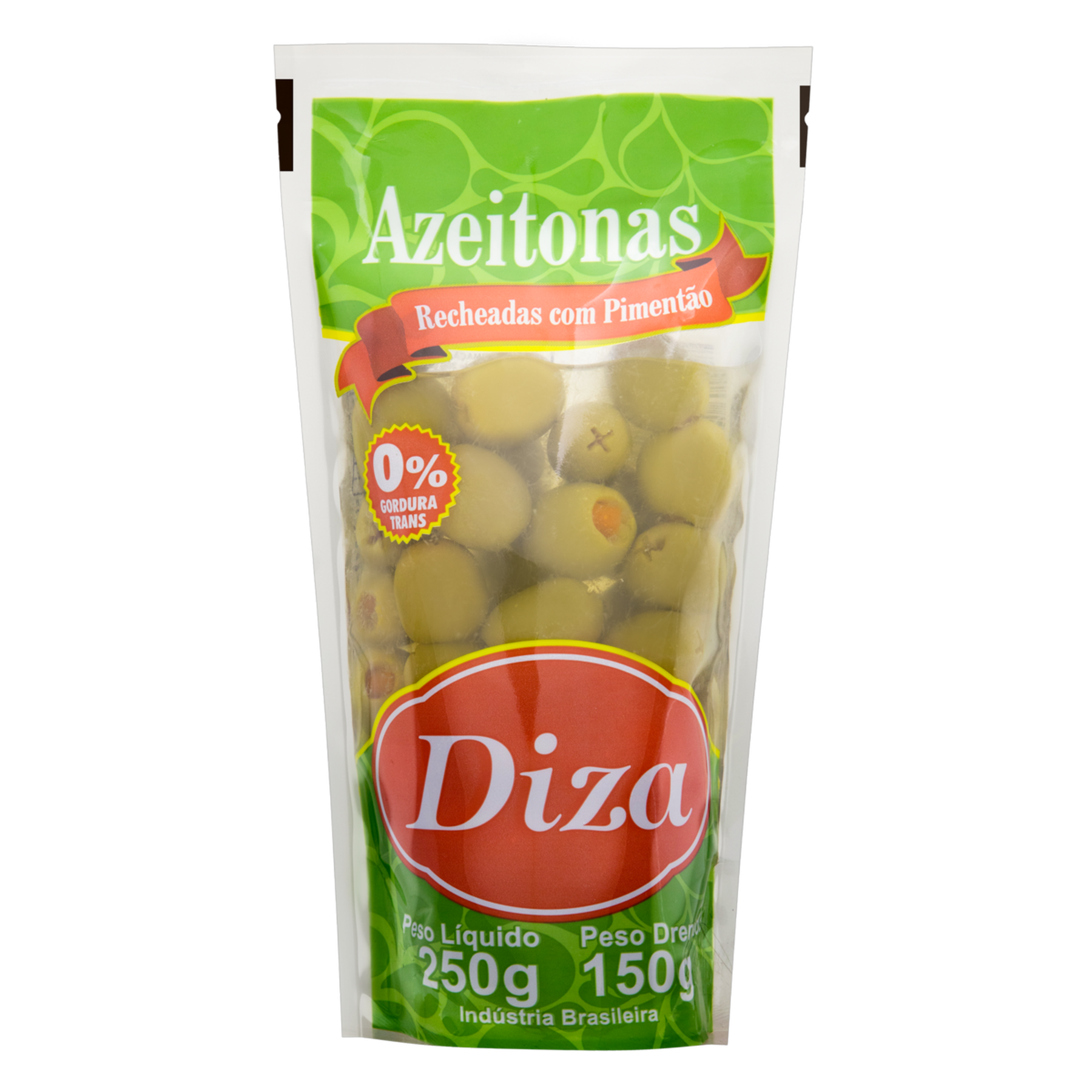Azeitona Verde com Recheio de Piment&atilde;o Diza Sach&ecirc; 150g&nbsp;