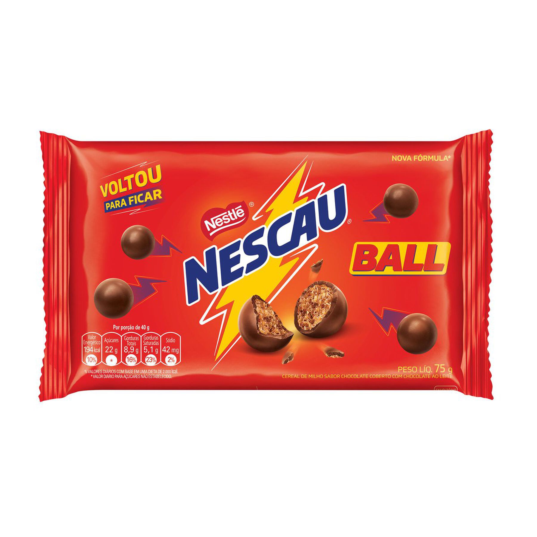 Chocolate ao Leite Nestlé Nescau Ball Pacote 75g