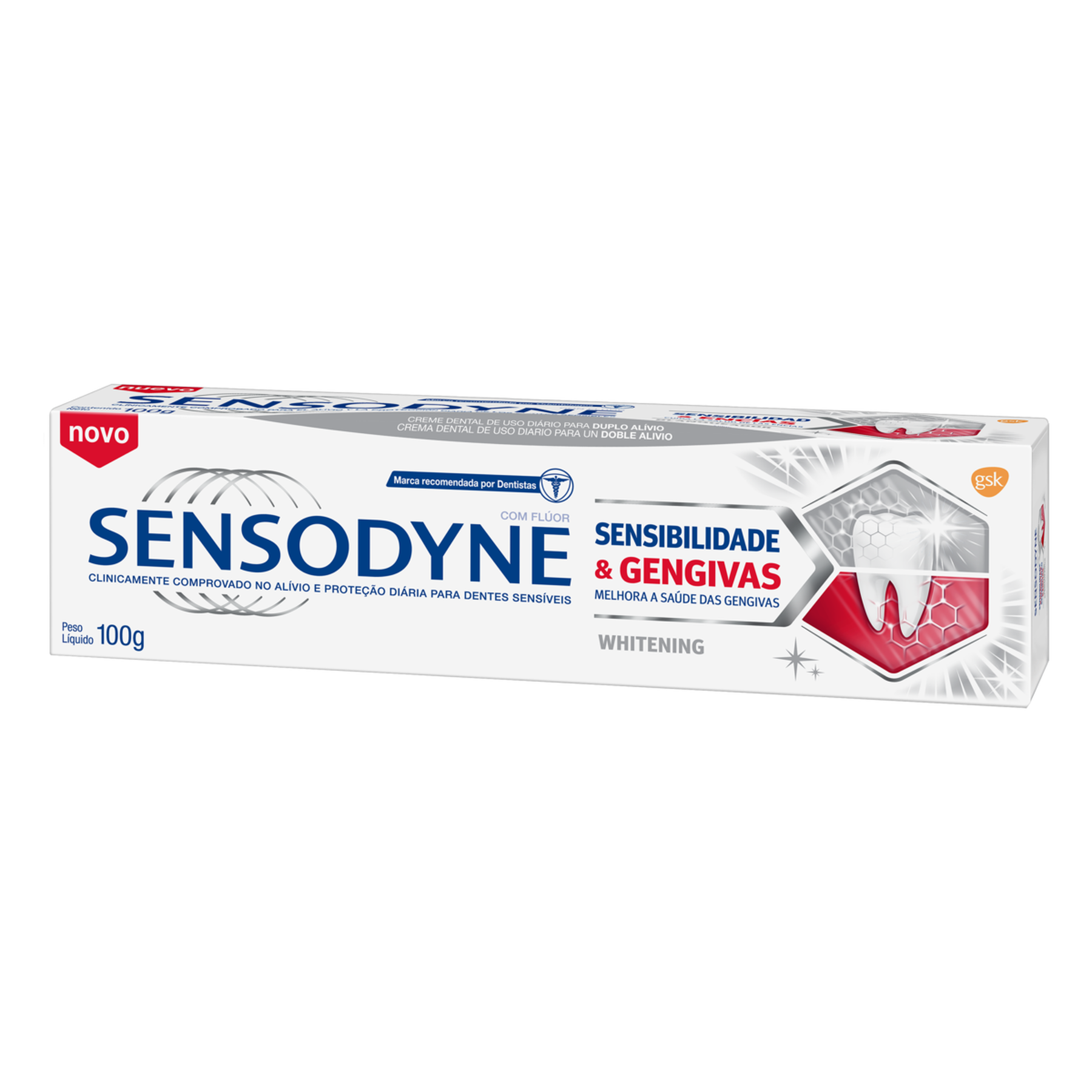 Creme Dental Sensibilidade e Gengivas Whitening Sensodyne 100g