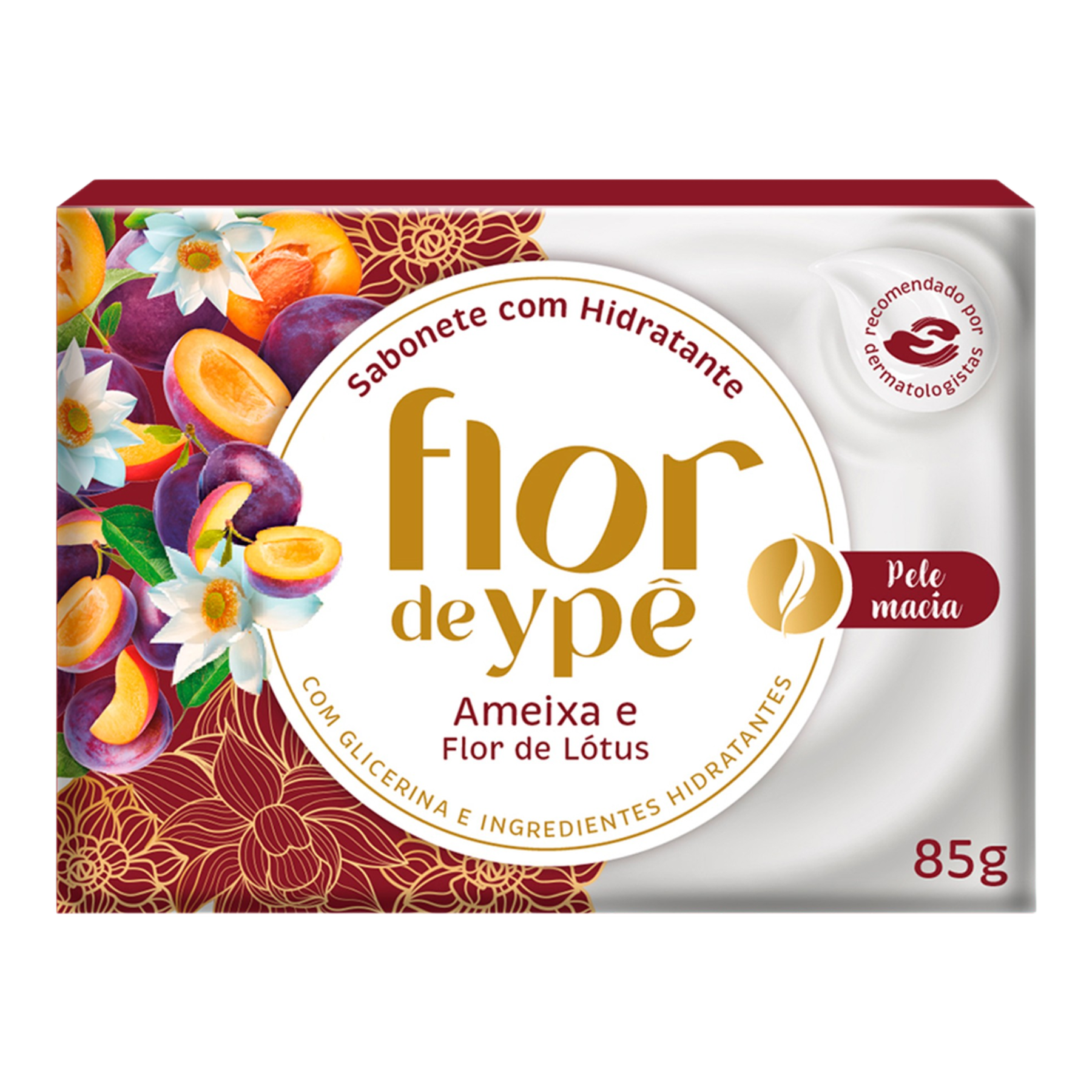 Sabonete Barra Flor de Yp&ecirc; Ameixa e Flor de L&oacute;tus Caixa 85g&nbsp;