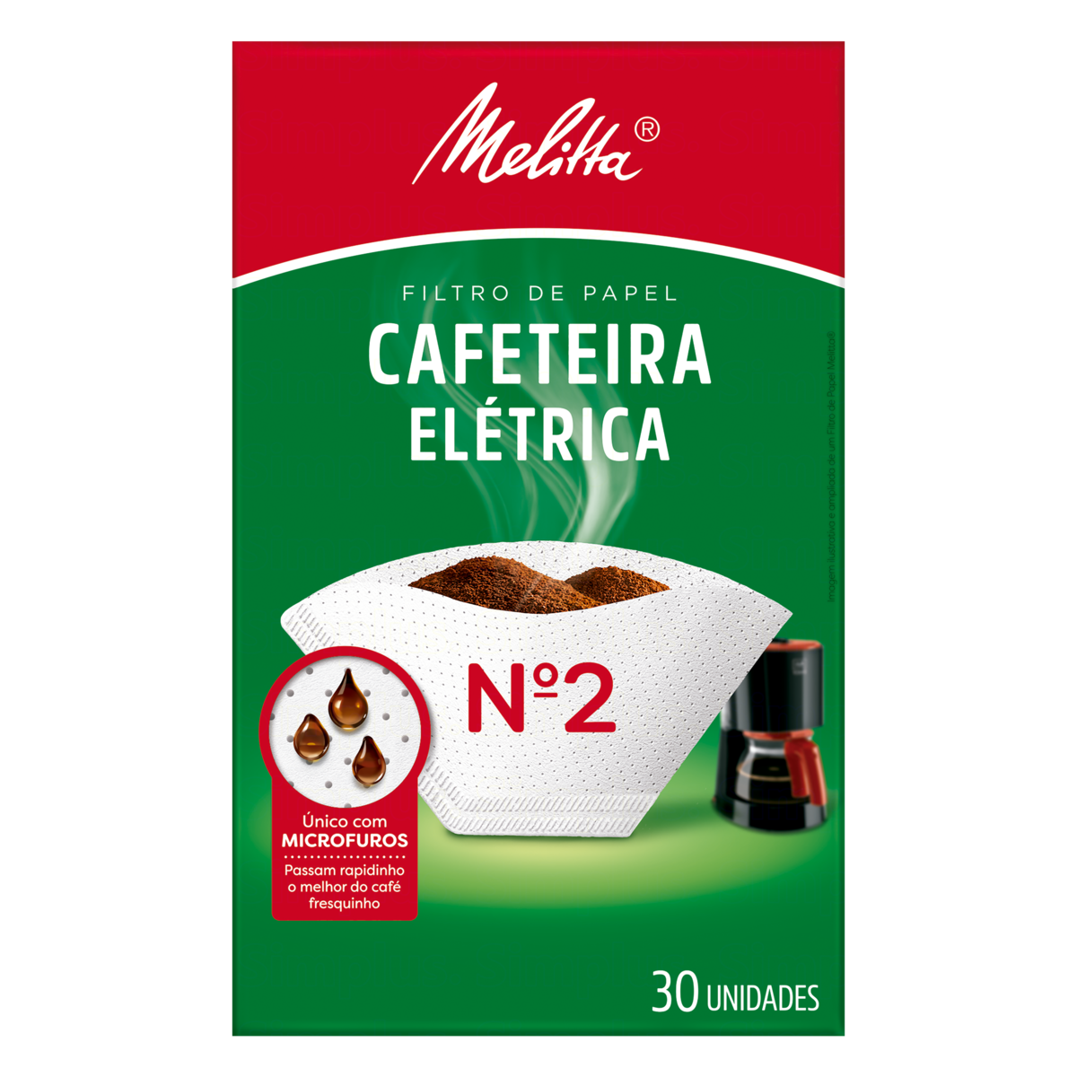 Filtro de Papel para Cafeteira El&eacute;trica Melitta n&ordm; 2 Caixa 30 Unidades
