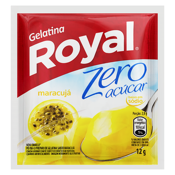 Gelatina em Pó Maracujá Zero Açúcar Royal Pacote 12g
