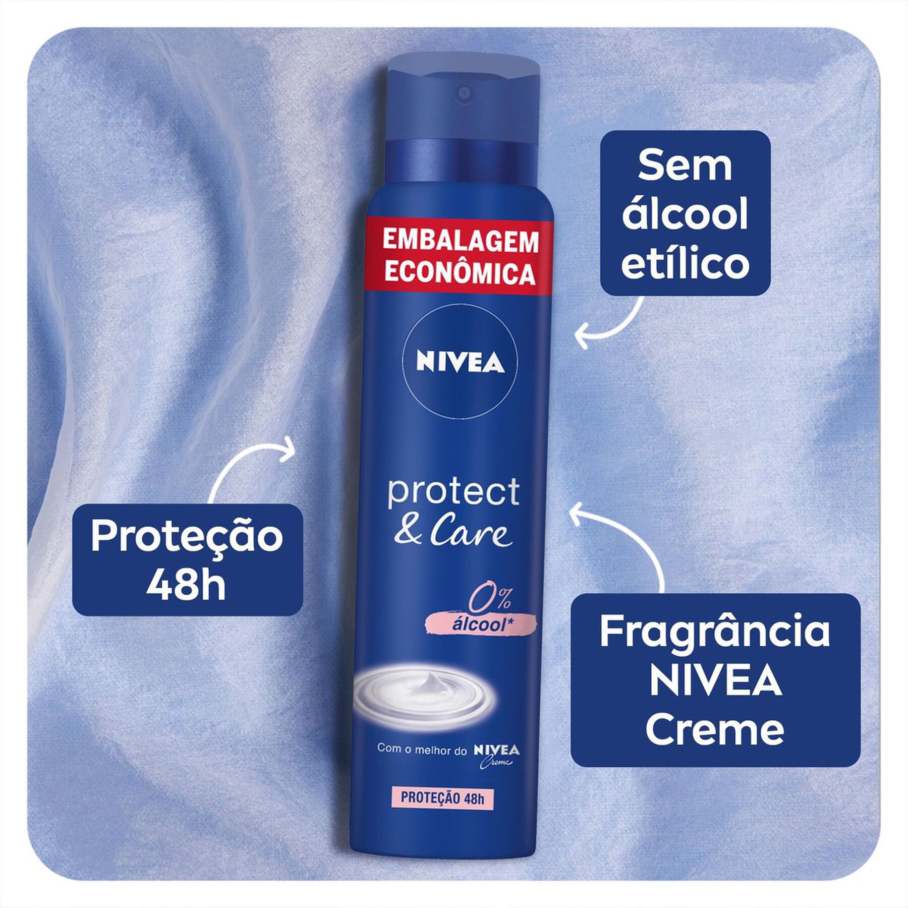 Desodorante Aerossol Protect e Care Nivea 200ml - Embalagem Econômica