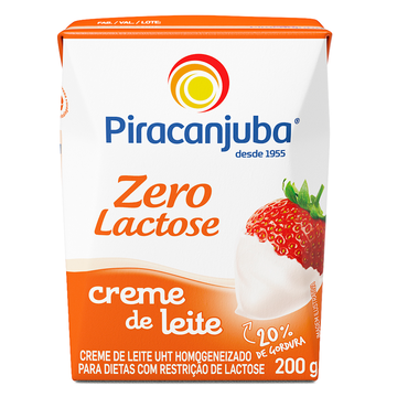 Creme de Leite UHT Homogeneizado Zero Lactose Piracanjuba Caixa 200g