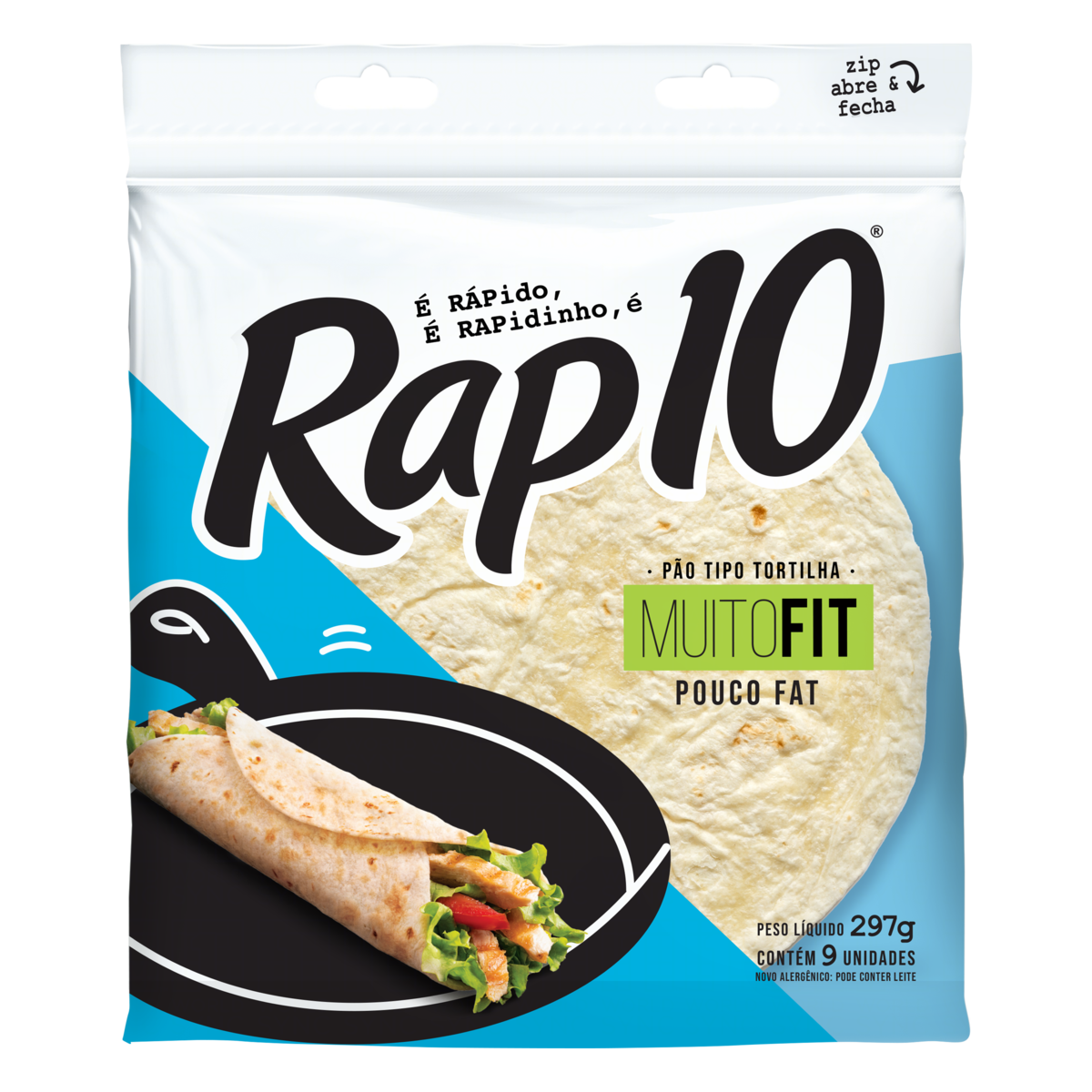 P&atilde;o Tortilha Fit Rap 10 Pouch 297g