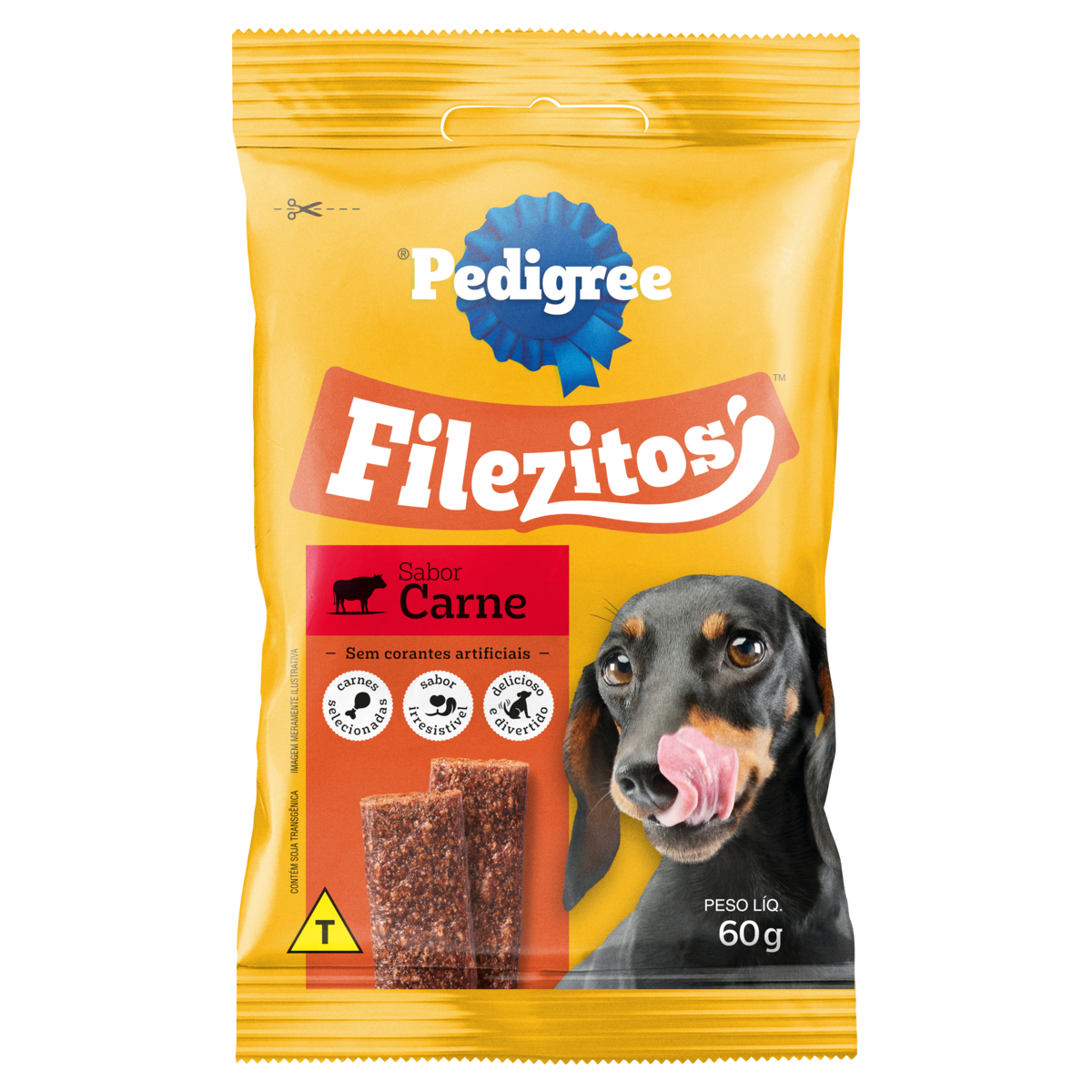 Bifinho para C&atilde;es Adulto Carne Pedigree Filezitos Pacote 60g