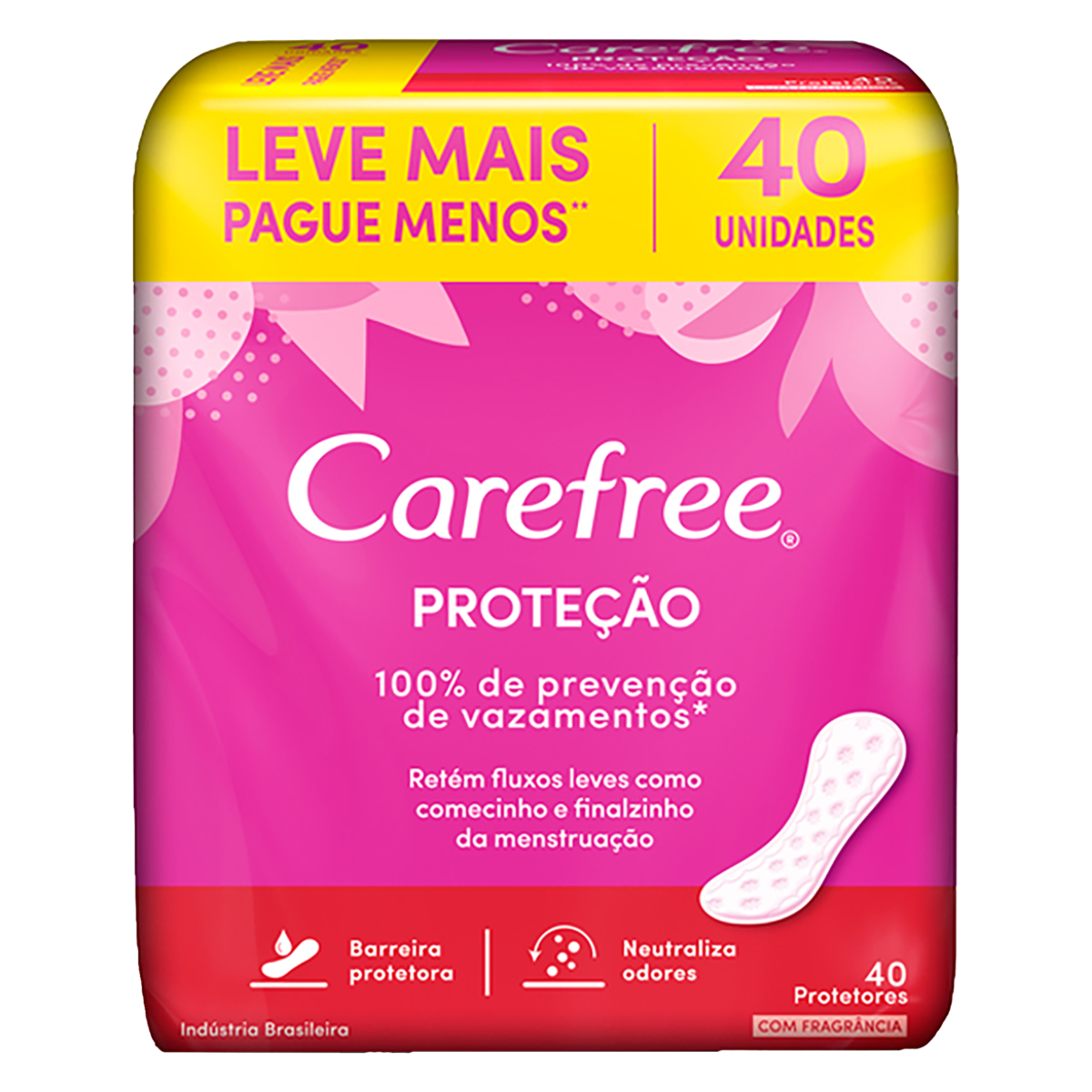 Protetor Di&aacute;rio Carefree Prote&ccedil;&atilde;o Com Perfume C/40 Unidades