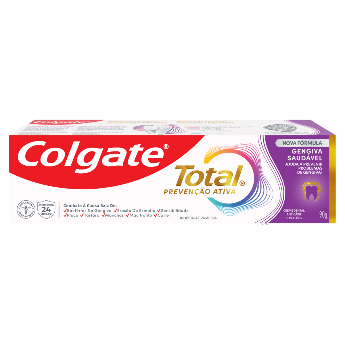 Creme Dental Gengiva Refor&ccedil;ada Total Colgate Caixa 90g&nbsp;