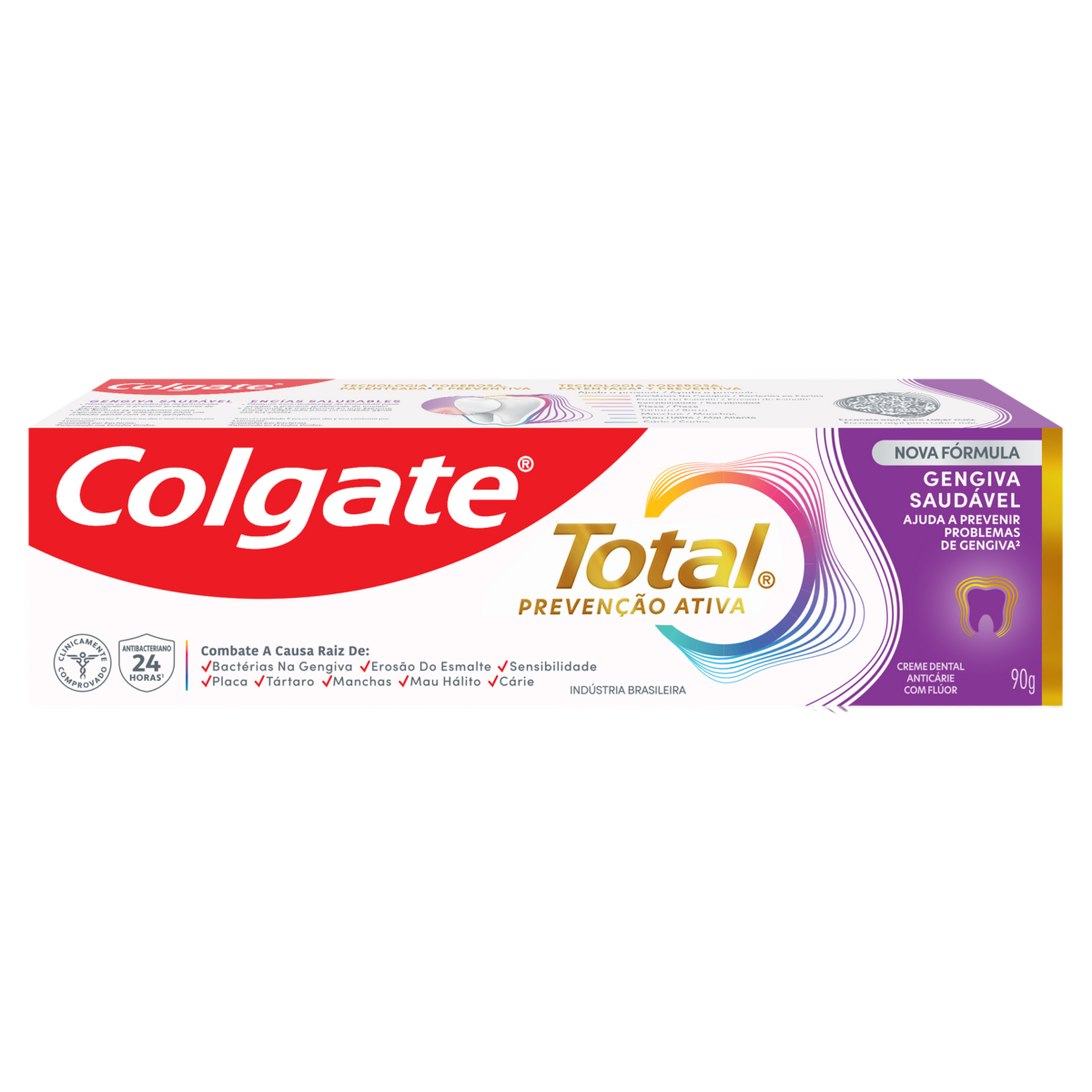 Creme Dental Gengiva Refor&ccedil;ada Total Colgate Caixa 90g&nbsp;