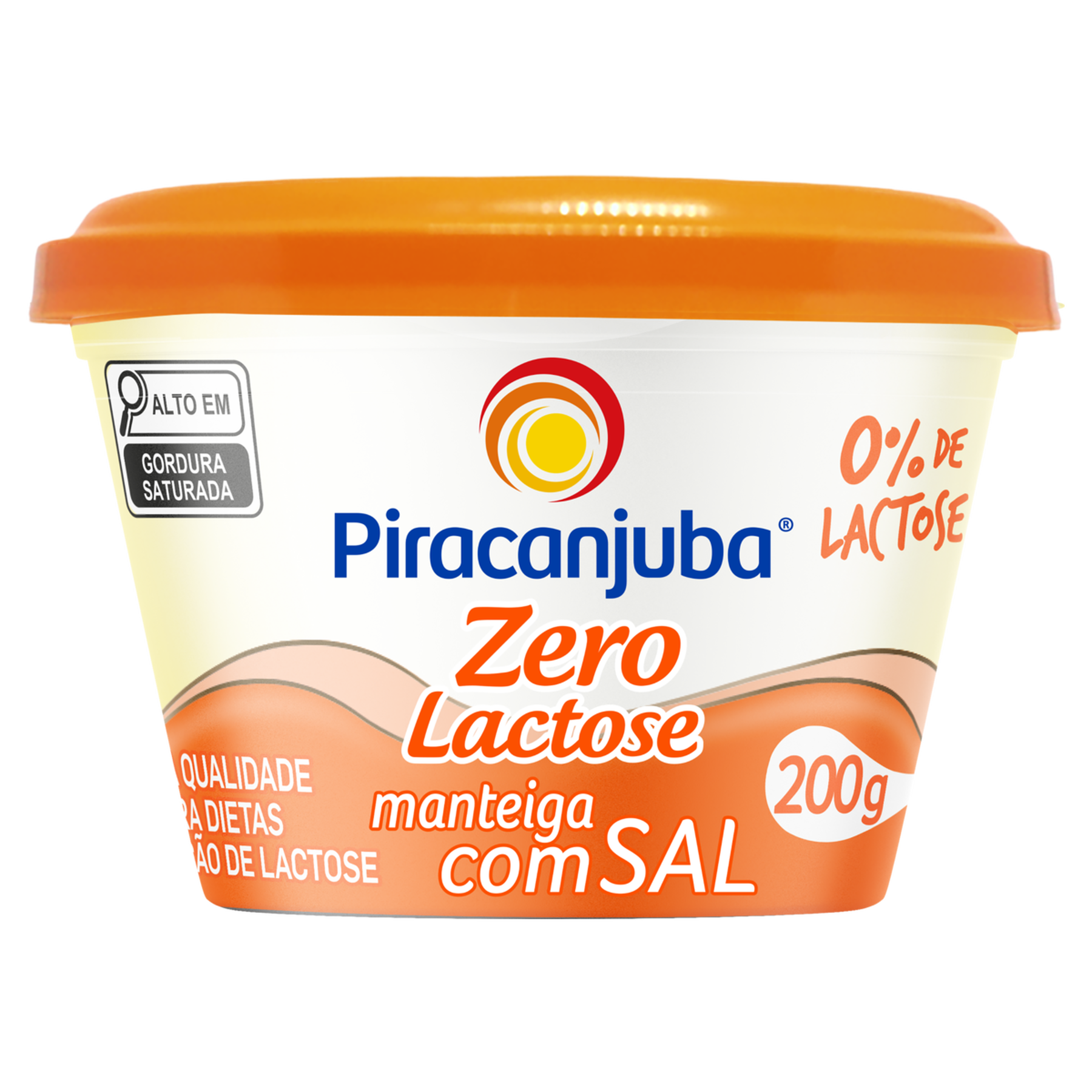 Manteiga com Sal Zero Lactose Piracanjuba Pote 200g