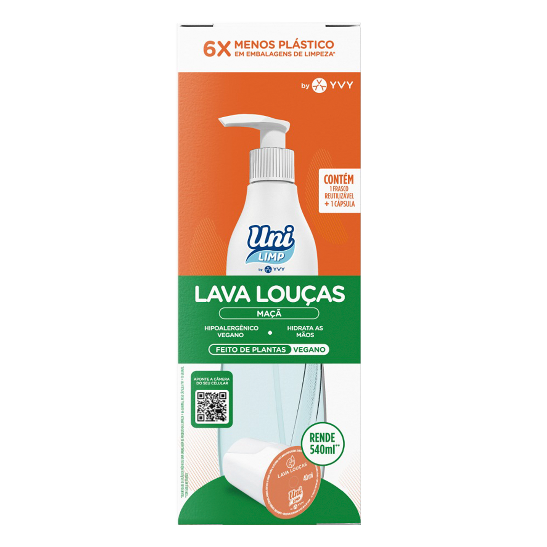 Detergente de Ma&ccedil;&atilde; Uni Limp Caixa C/1 Borrifador e 1 C&aacute;psula&nbsp;