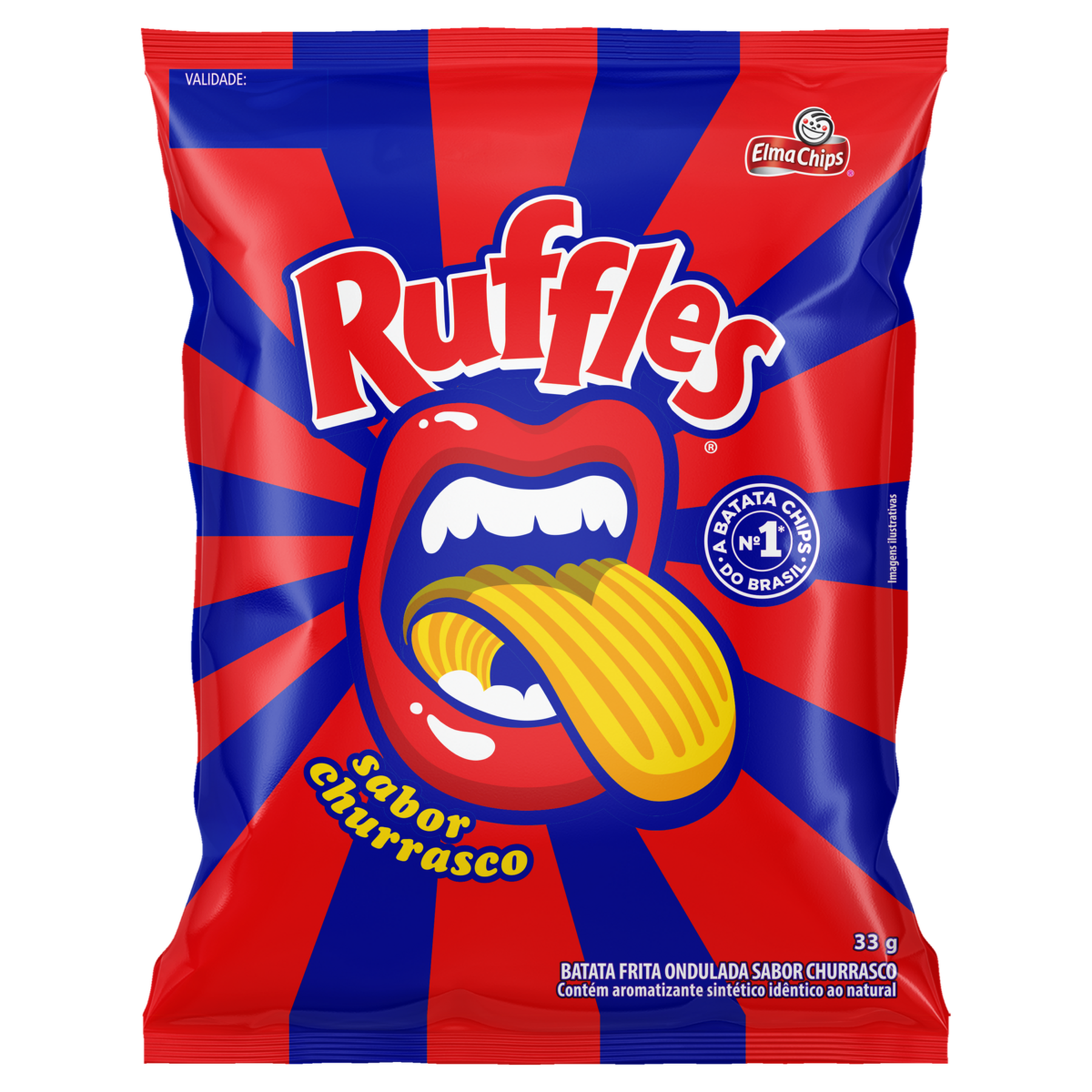 Batata Frita Ondulada Churrasco Ruffles Pacote 33g