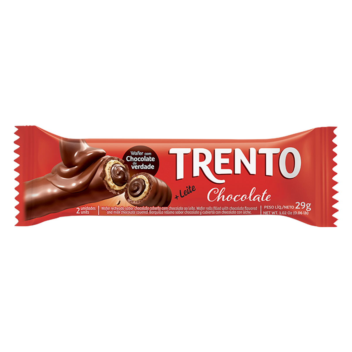Wafer Chocolate Trento Pacote 29g