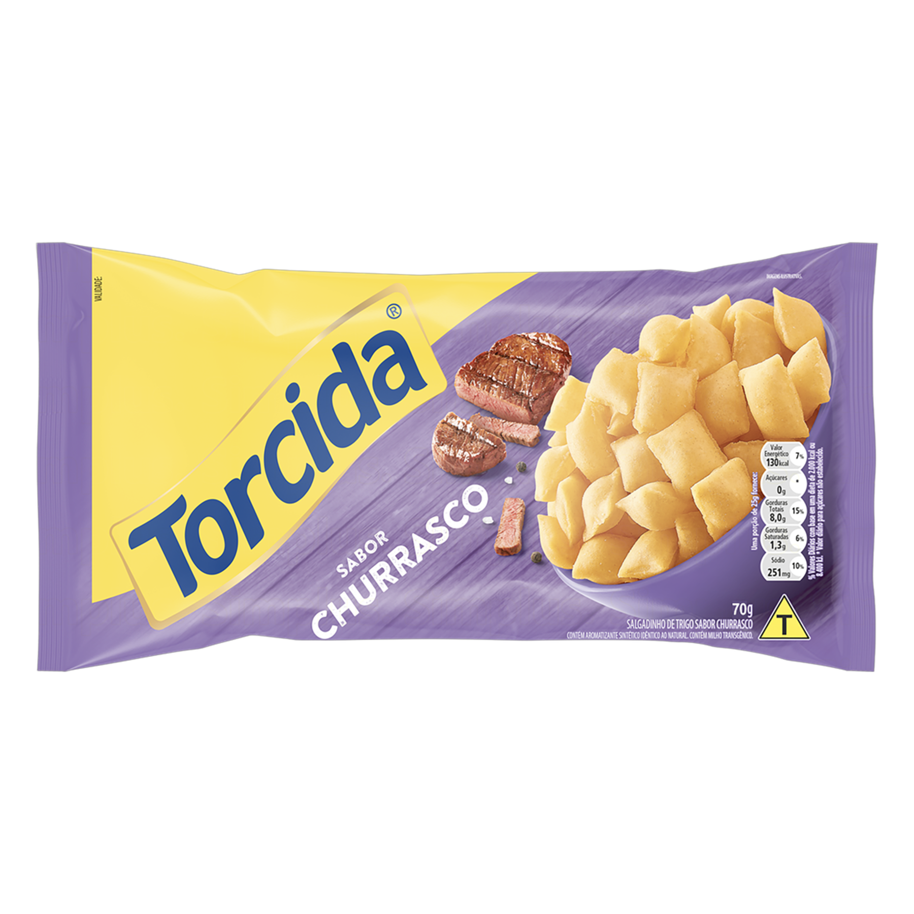 Salgadinho de Trigo Churrasco Torcida Pacote 70g