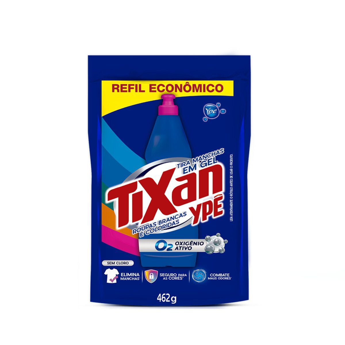 Tira Manchas em Gel Roupas Brancas e Coloridas Tixan Yp&ecirc; Sach&ecirc; 462g Refil