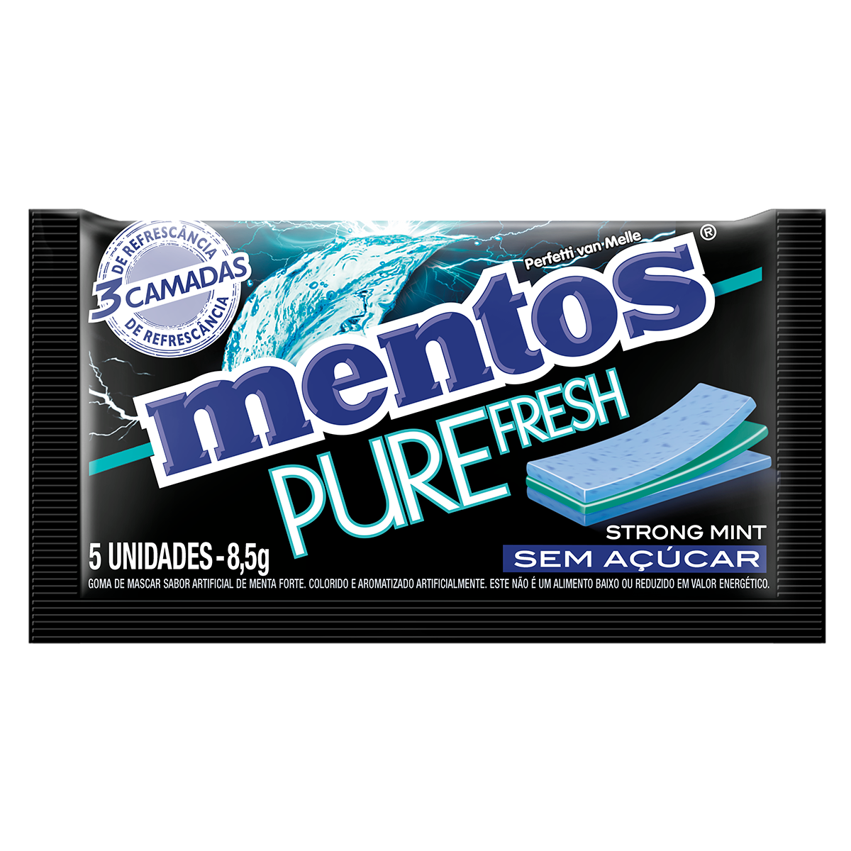 Goma de Mascar Strong Mint Mentos Pure Fresh 8,5g