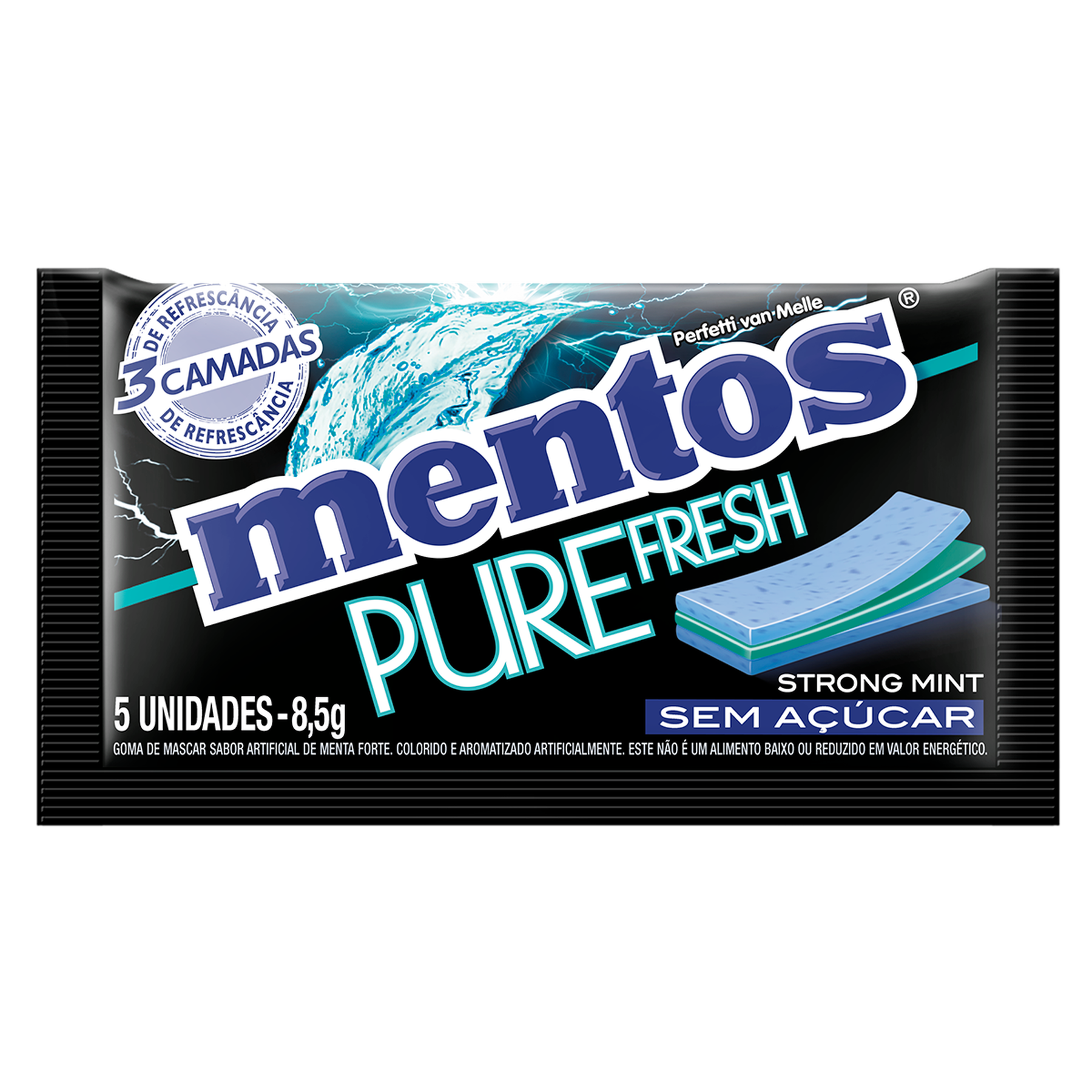 Goma de Mascar Strong Mint Mentos Pure Fresh 8,5g