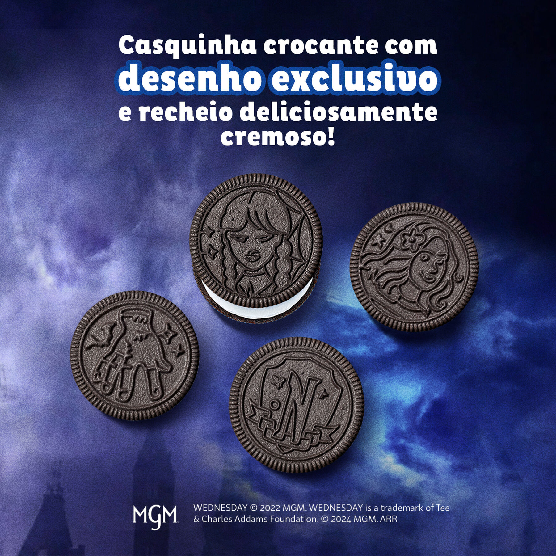 Biscoito Chocolate Recheio Baunilha Oreo Pacote 90g