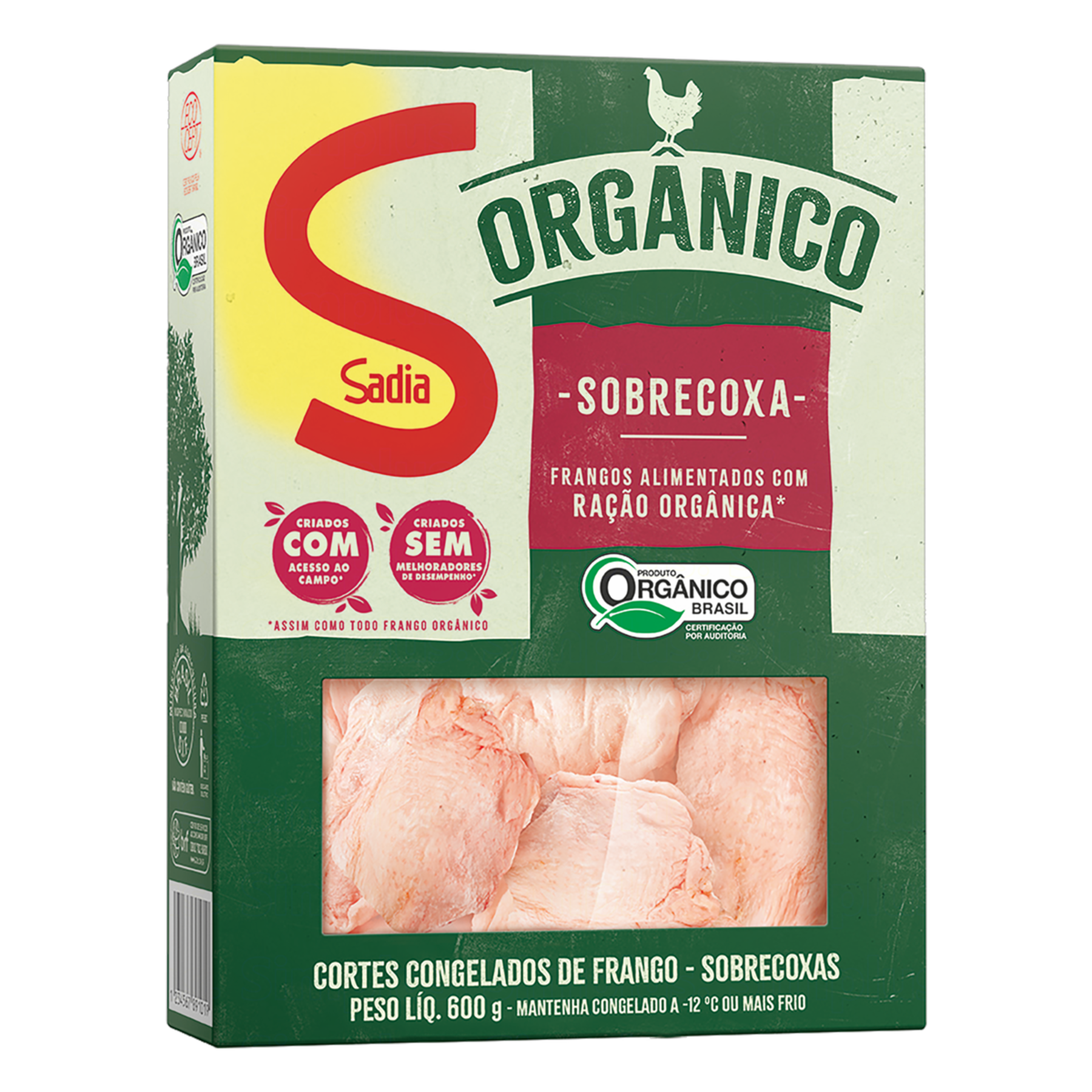 Sobrecoxa de Frango Orgânico Congelada Sadia 600g