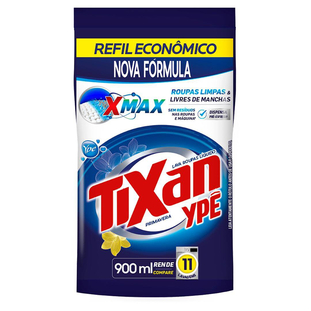 Sab&atilde;o L&iacute;quido Primavera Tixan Yp&ecirc; Pouch 900ml - Refil Econ&ocirc;mico