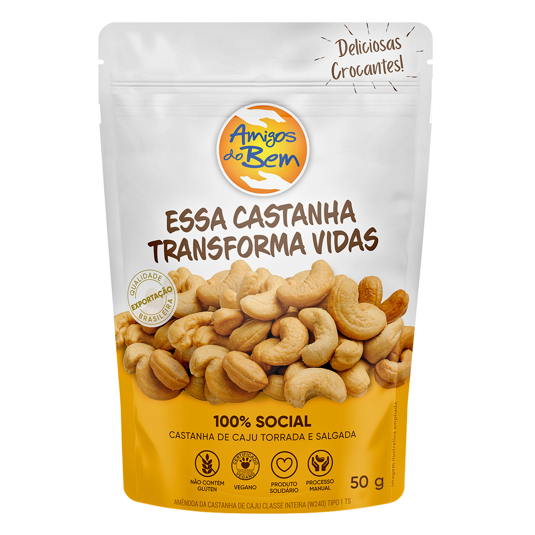 Castanha de Caju Torrada e Salgada Amigos do Bem Pouch 50g